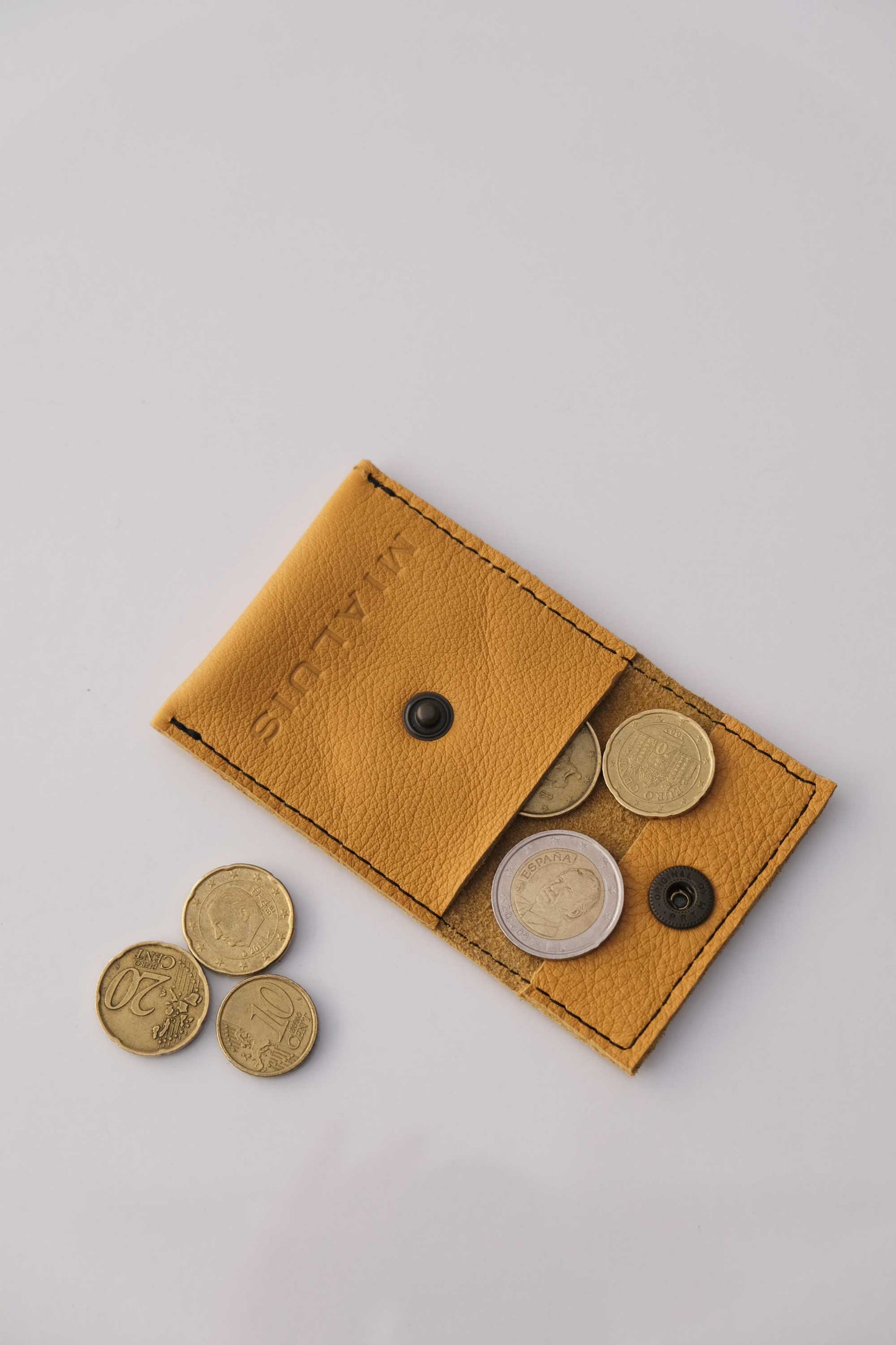 Dream Seed turmeric calf leather coin pouch - Made in Italy -