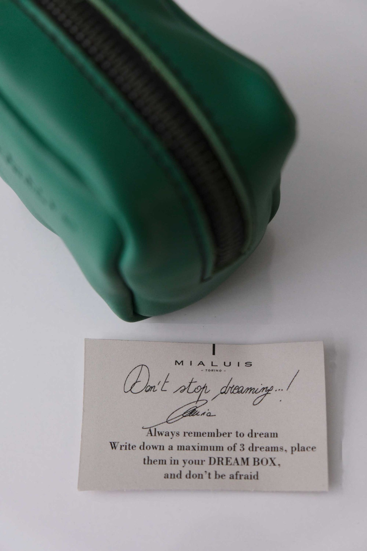 Dream box mini pochette in morbida pelle smeraldo - Made in Italy -