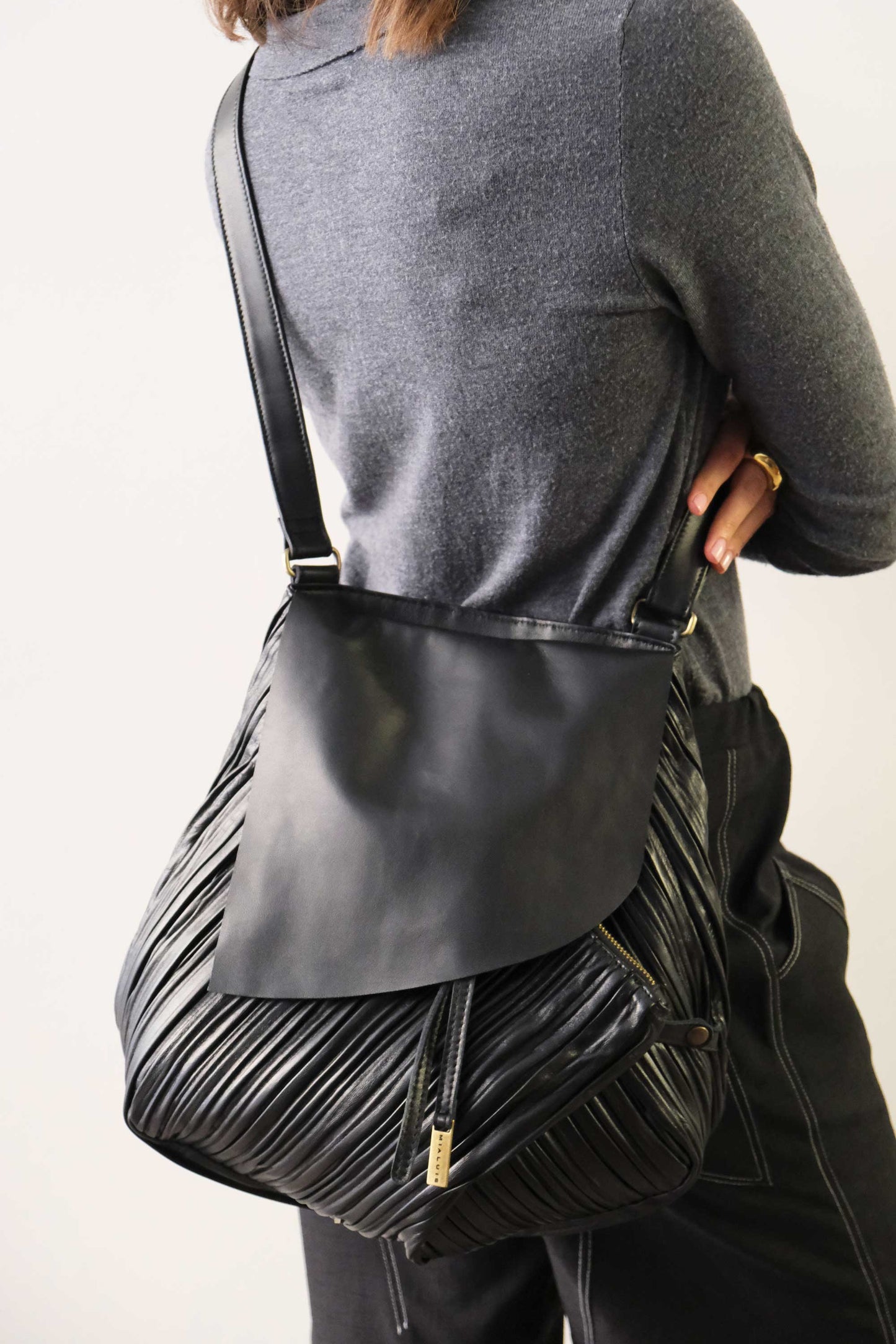PRE ORDER discount 15%-Gabri tote bag in pleated black colour nappa leather  - use code PREORDER15 - DELIVERY IS ESTIMATED WITHIN APPROXIMATELY 30 DAYS FROM THE ORDER DATE - Made in Italy -