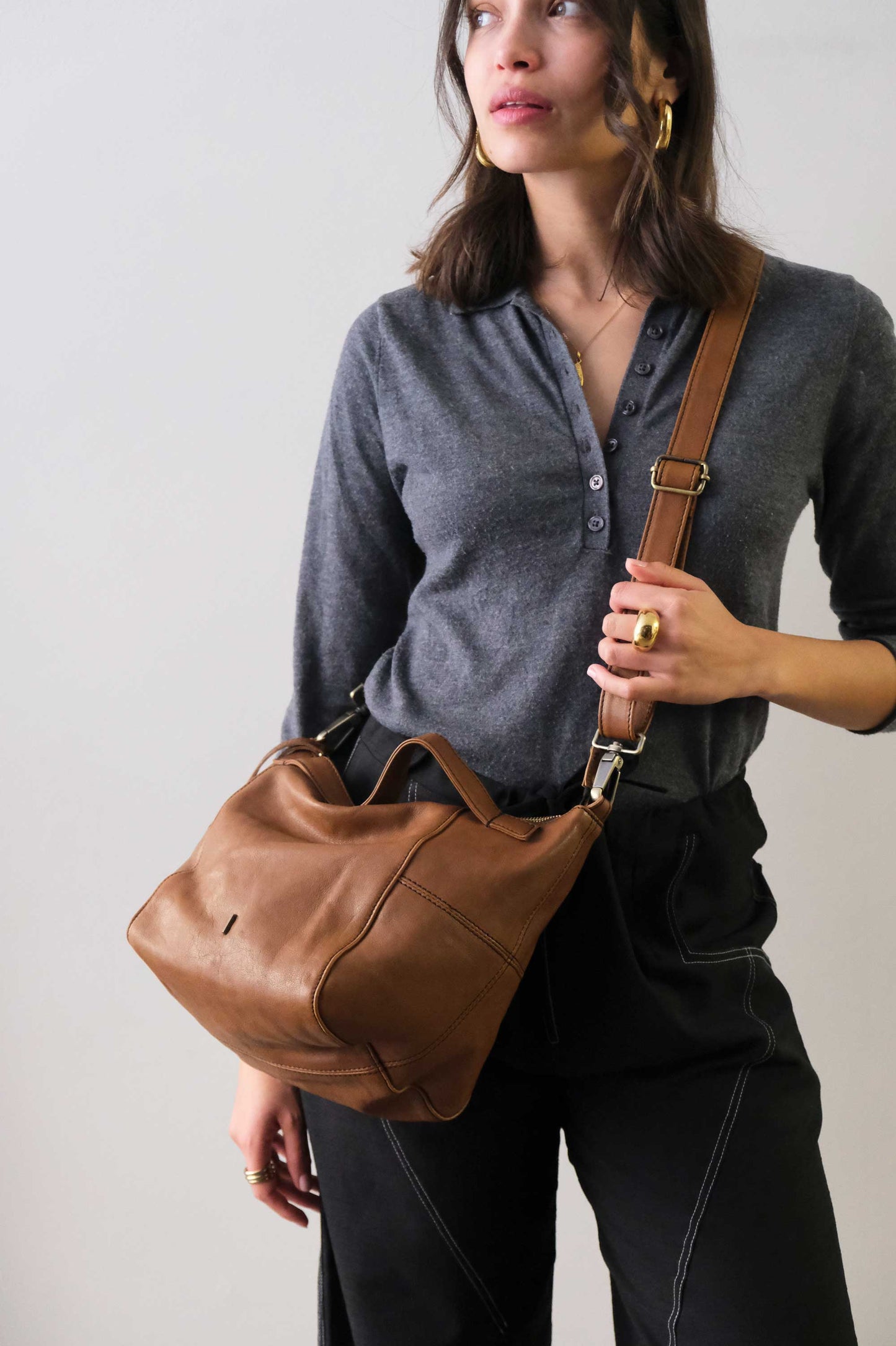 PRE ORDER discount 15%- Marty bag in cognac soft nappa - use code PREORDER15- DELIVERY DELIVERY END MARCH - Made in Italy -