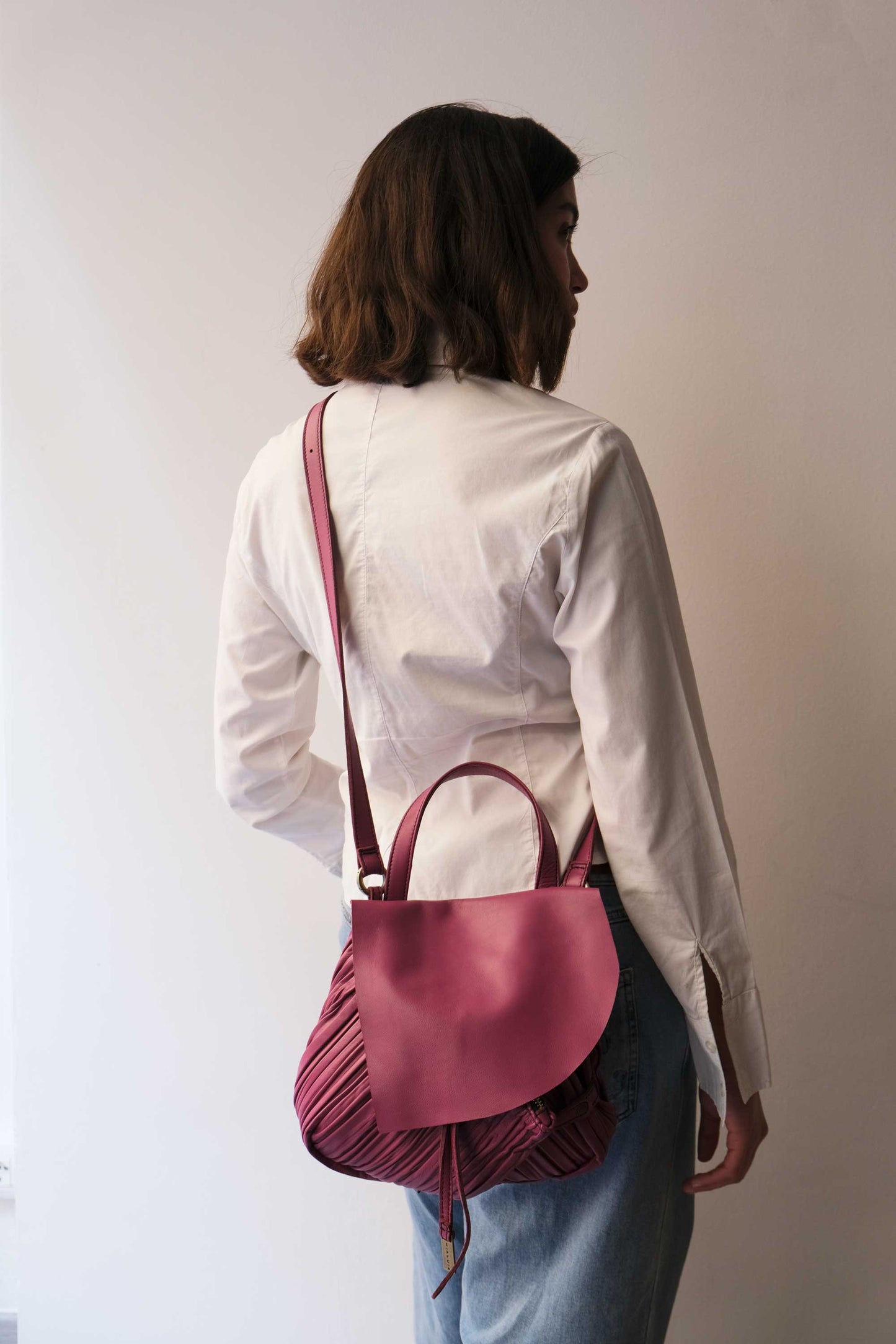 PRE ORDER discount 15%- Minu in pleated barolo colour leather- use code PREORDER15 - ESTIMATED DELIVERY END SEPTEMBER - Made in Italy -