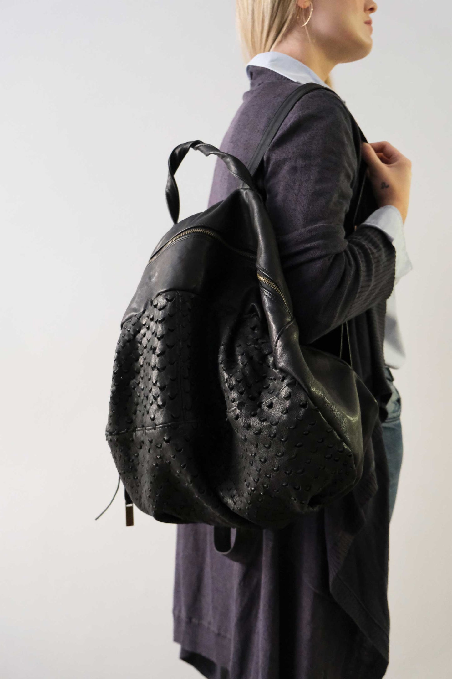 Nerina backpack in perforated nappa - Made in Italy -