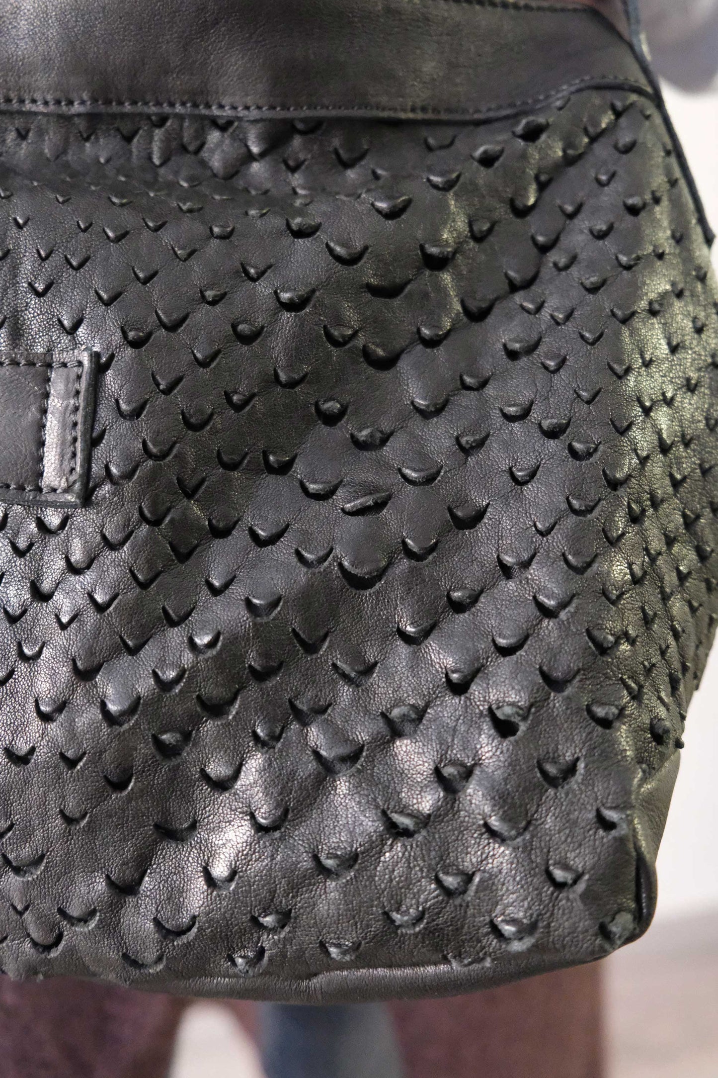 Do saddle bag in black perforated leather - Made in Italy -
