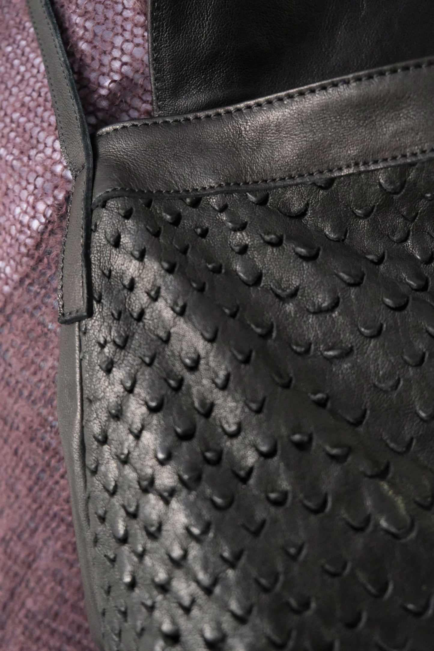 Do saddle bag in black perforated leather - Made in Italy -