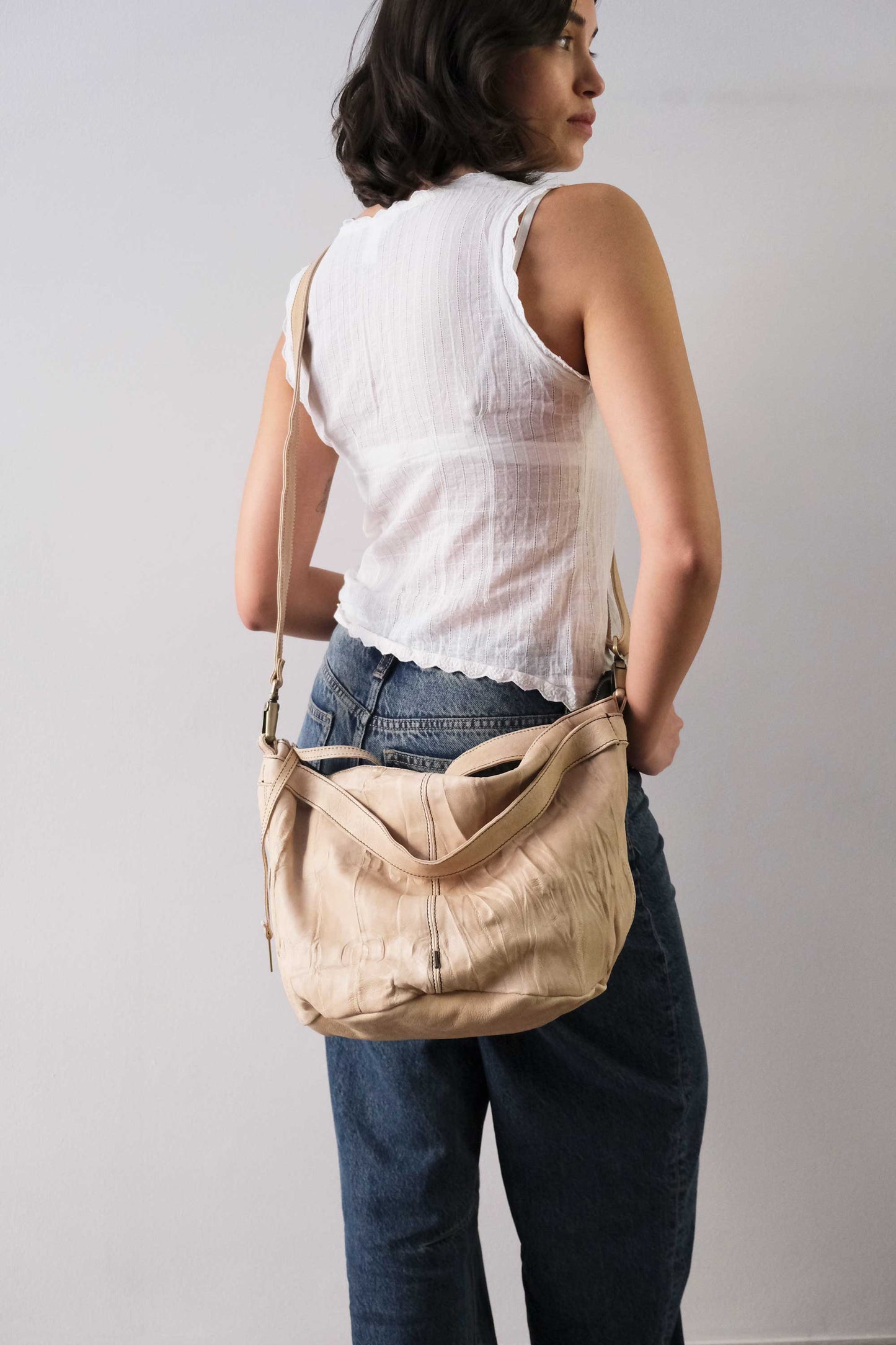 Carola bag corda morbida nappa lomè - Made in Italy -