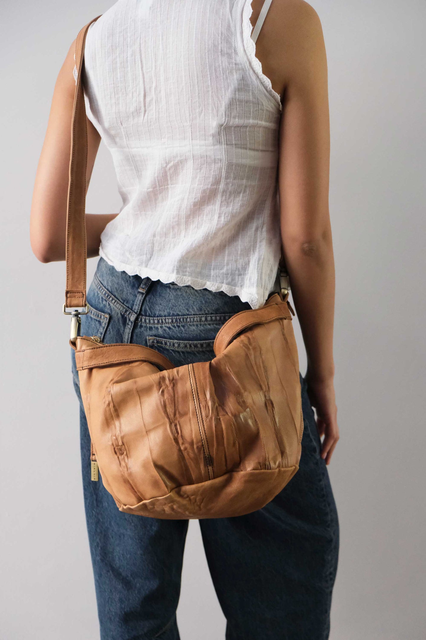 Carola bag cognac morbida nappa lomè - Made in Italy -