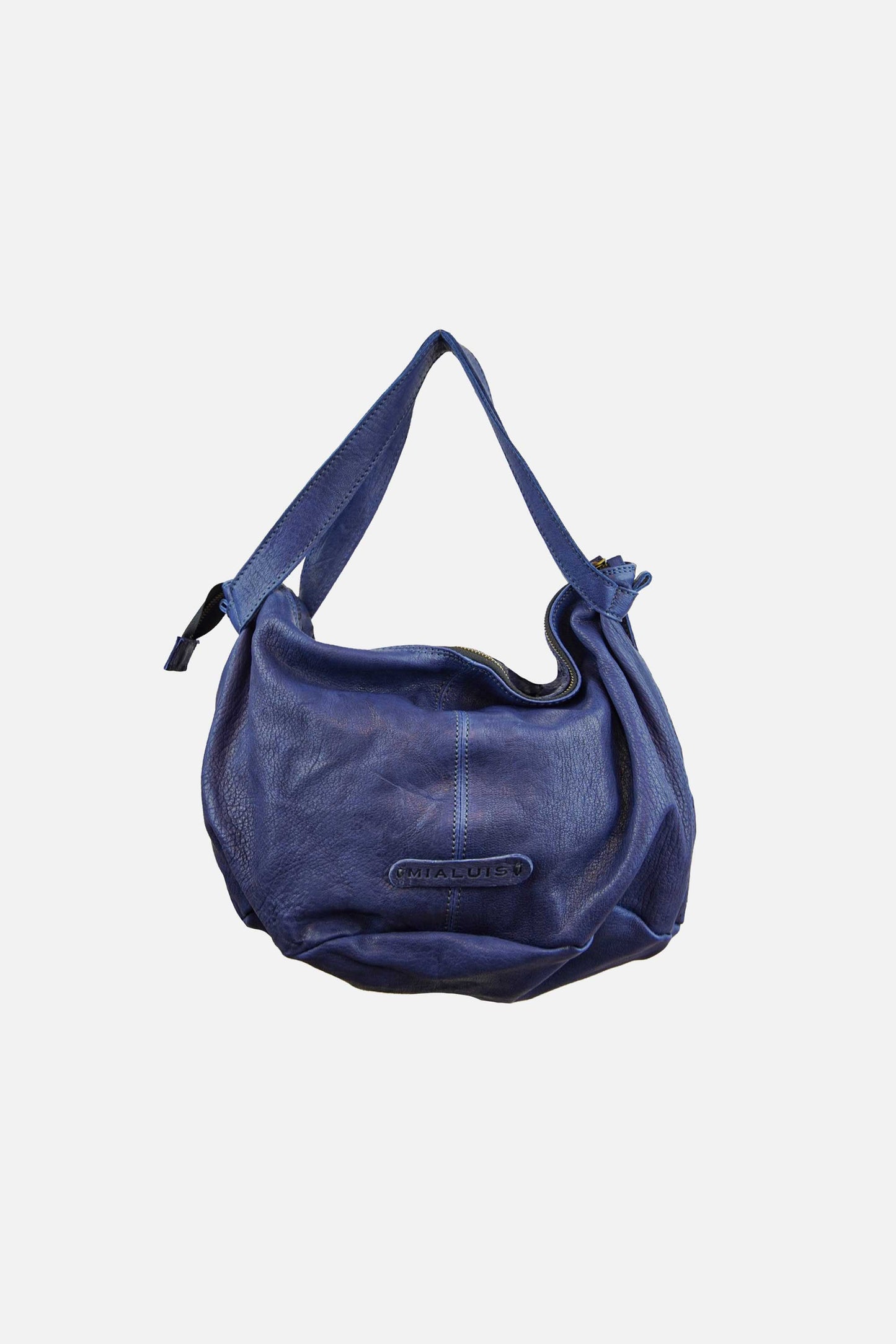 Carola bag in cobalto perforated leather - Made in Italy -