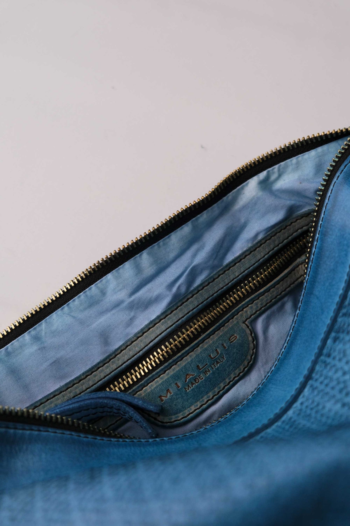 Chicca Media hobo bag in pelle ottanio turner wips - Made in Italy -