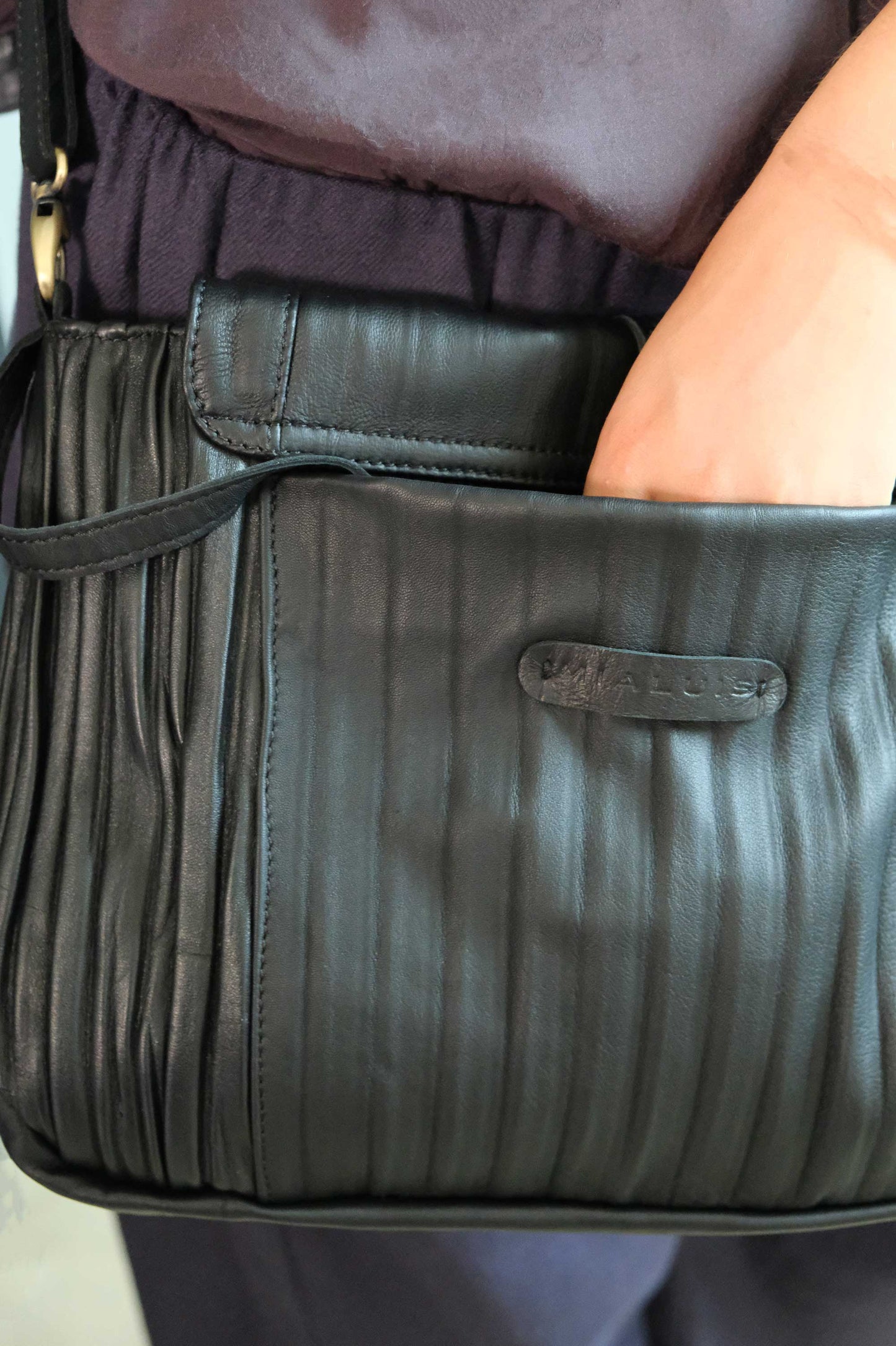 Do Torchon saddle bag in pleated leather