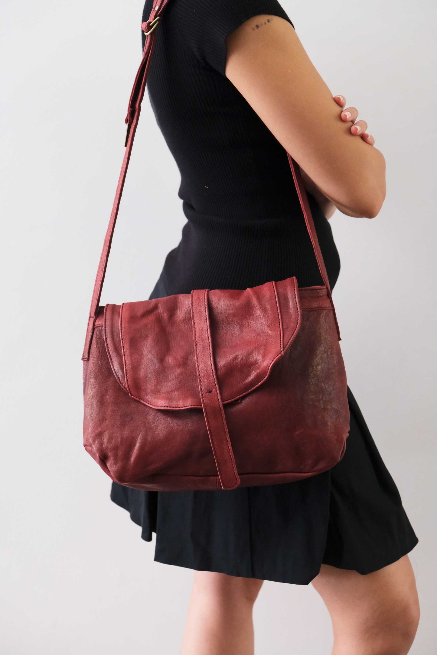 PRE ORDER discount 15%-Do saddle bag in habanero soft nappa washed - use code PREORDER15 - ESTIMATED DELIVERY SEPTEMBER 15- Made in Italy -