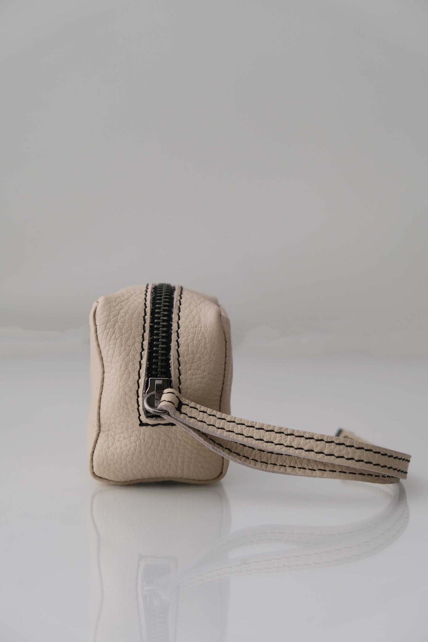 Dream box mini pochette in morbida pelle crema - Made in Italy -