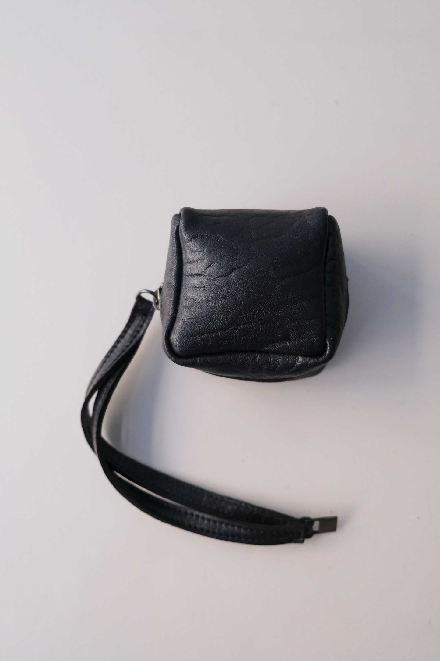 Dream box mini pochette in navy soft leather