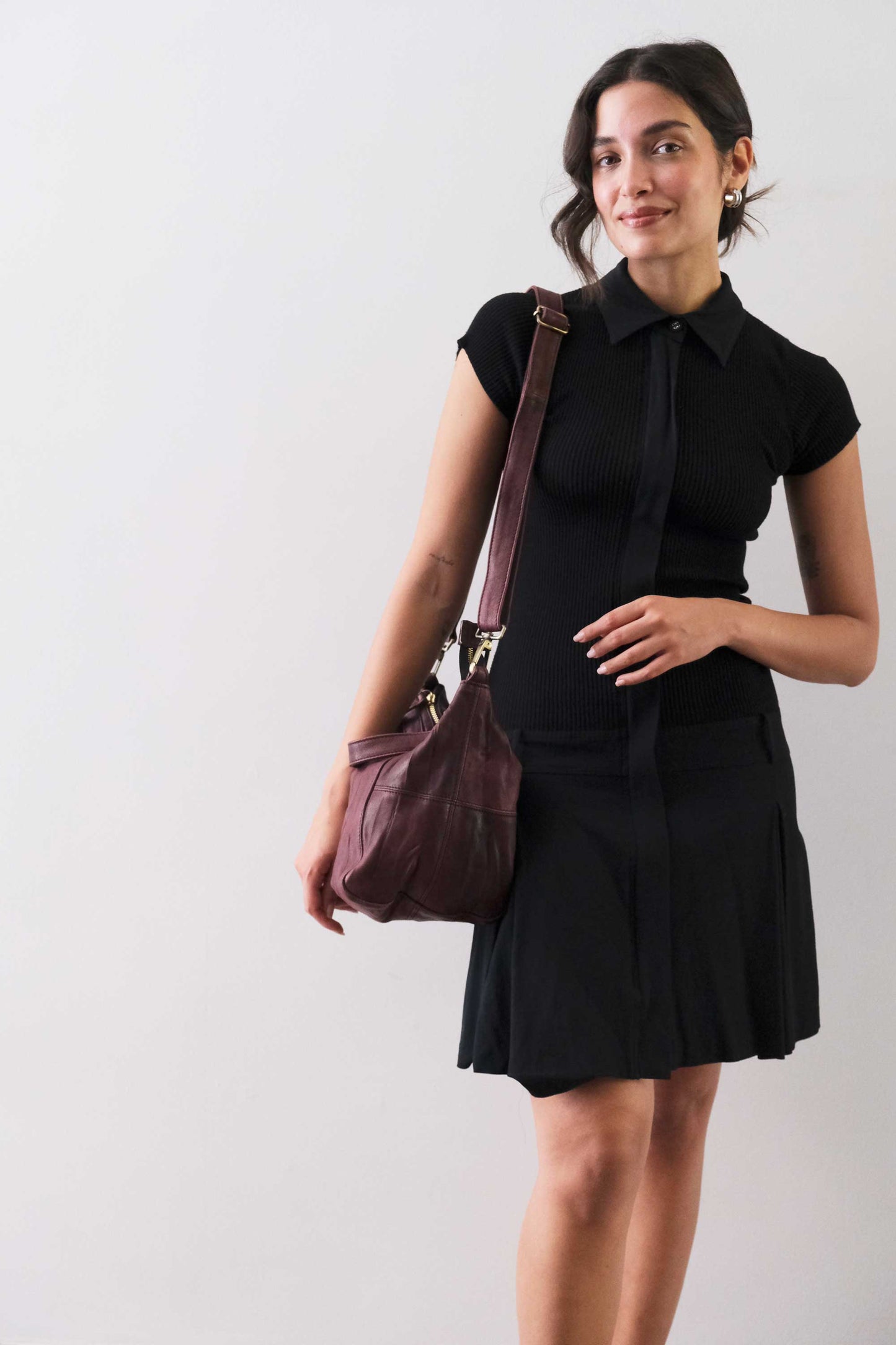 PRE ORDER discount 15%- Marty bag in plum soft washed nappa lome - use code PREORDER15 - ESTIMATED DELIVERY SEPTEMBER 15- Made in Italy -