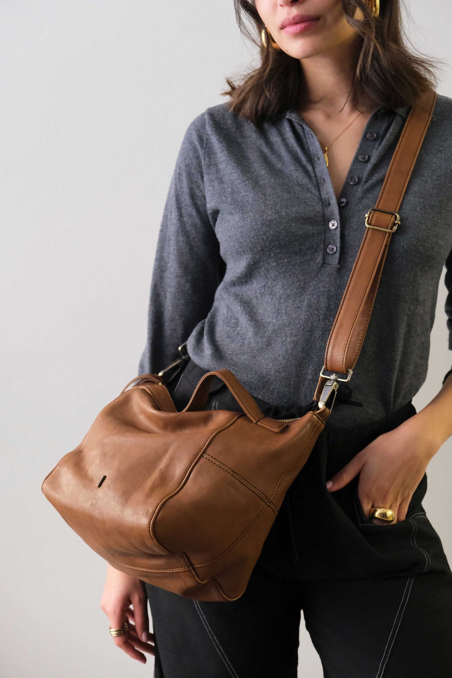 PRE ORDER discount 15%- Marty bag in cognac soft nappa - use code PREORDER15- DELIVERY DELIVERY END MARCH - Made in Italy -