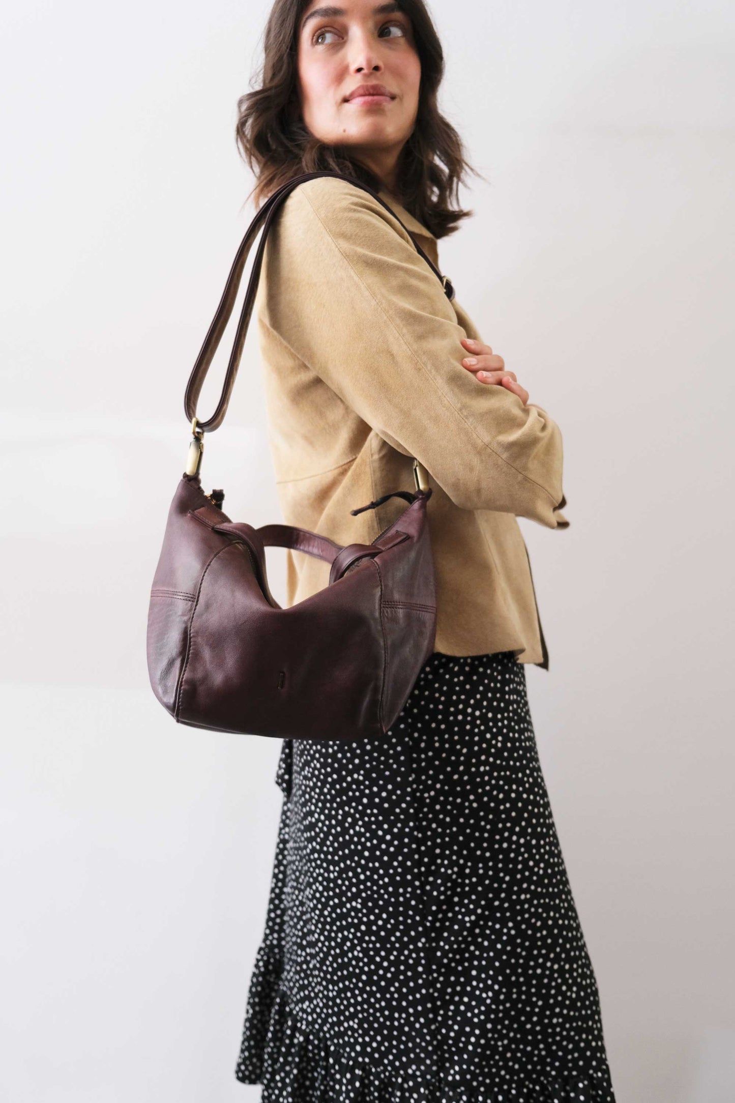 PRE ORDER discount 15%-Marty bag in plum turner calf soft leather - use code PREORDER15 - ESTIMATED DELIVERY SEPTEMBER 15- Made in Italy -