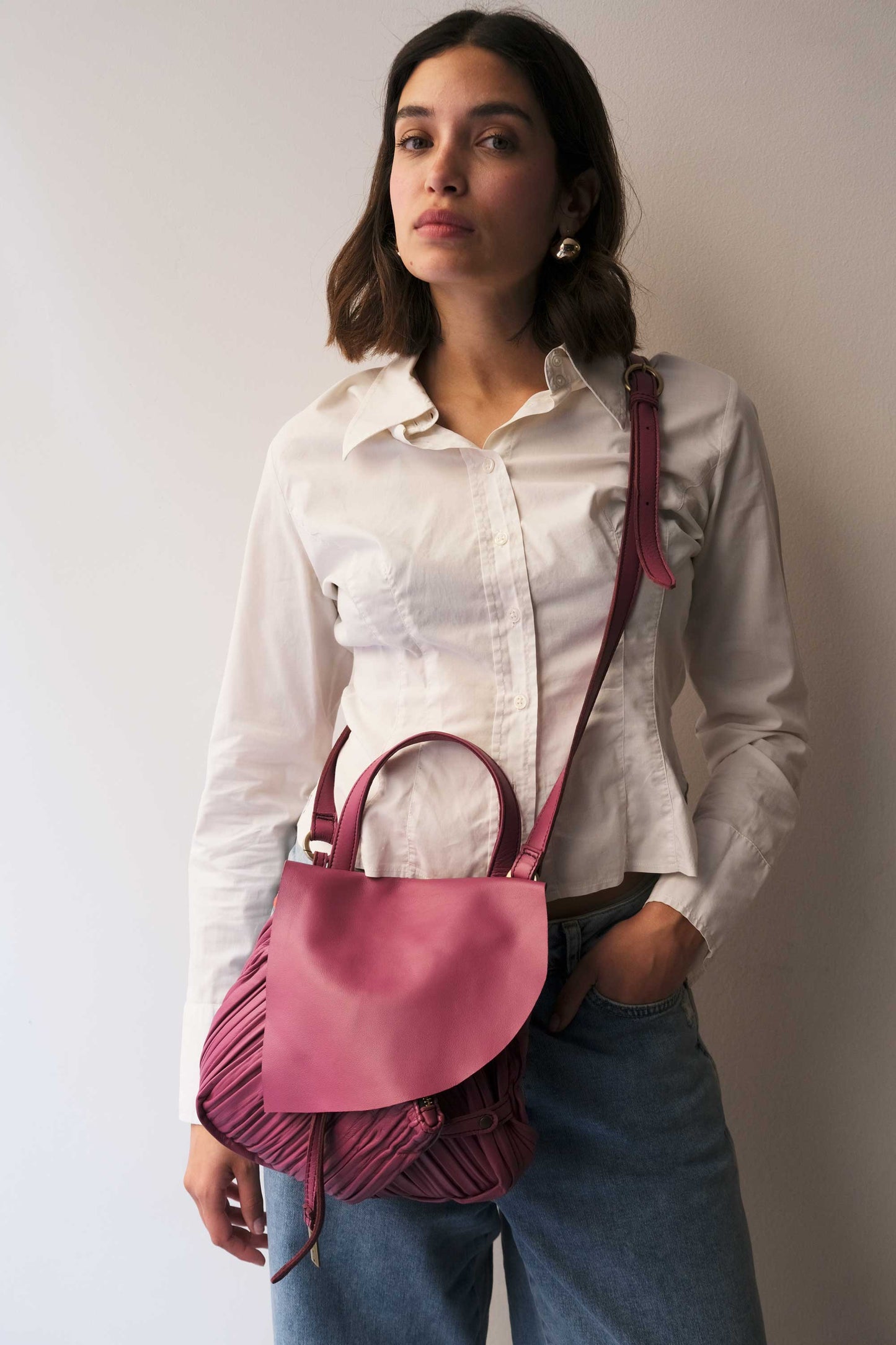 PRE ORDER discount 15%- Minu in pleated barolo colour leather- use code PREORDER15 - ESTIMATED DELIVERY END SEPTEMBER - Made in Italy -