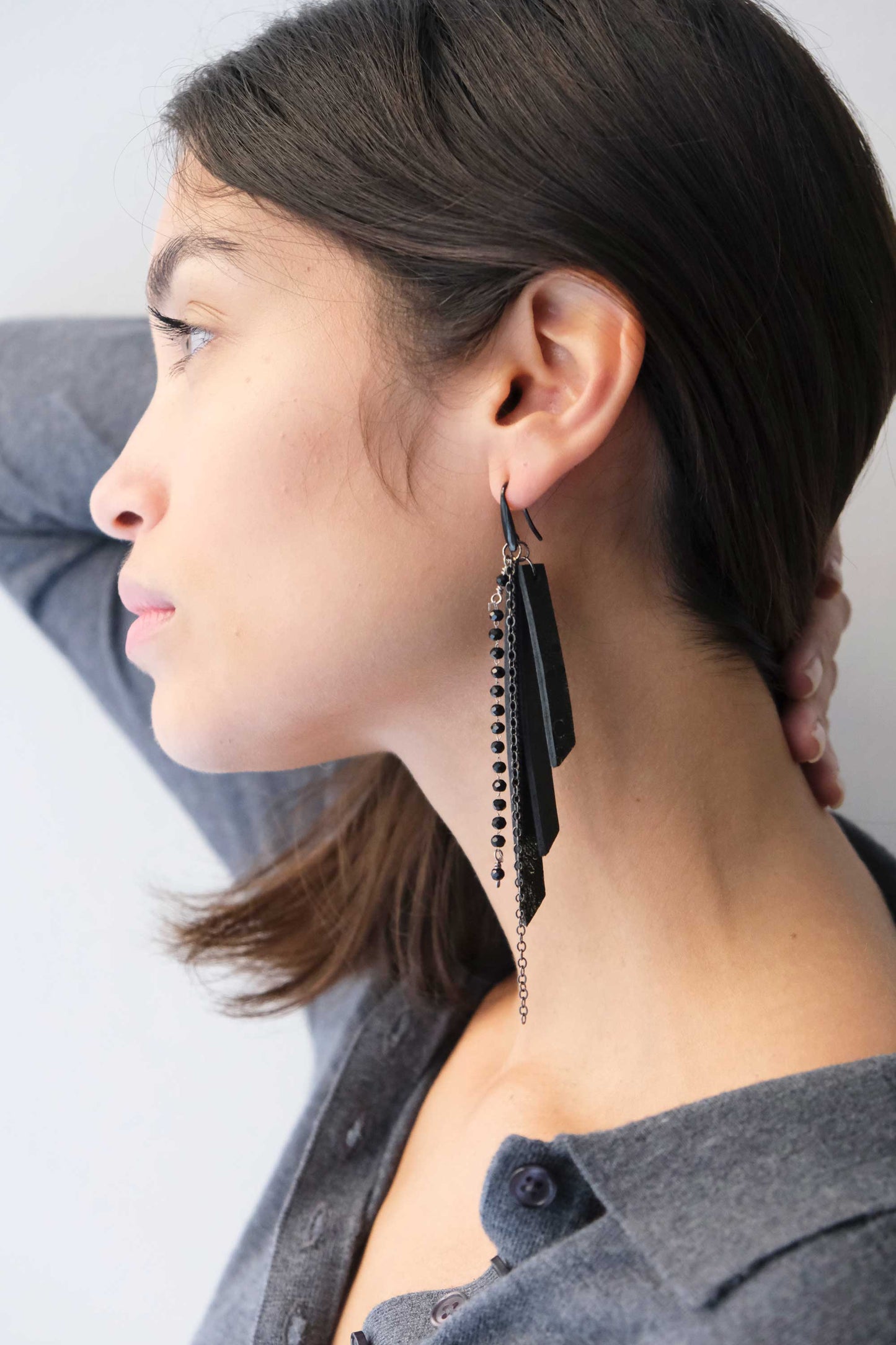 Ninfa earrings black - Made in Italy -