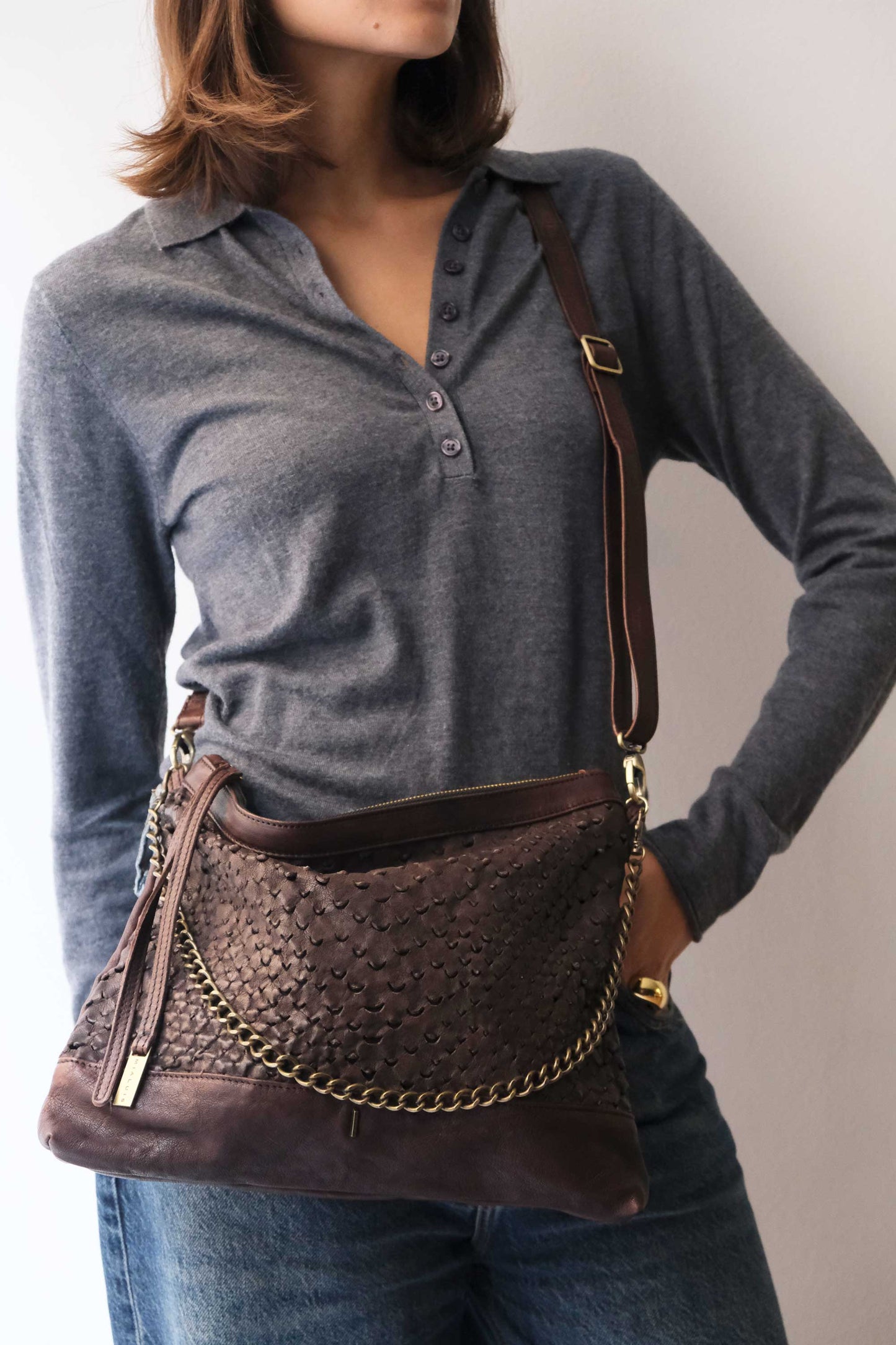 PRE ORDER discount 15%-Zoe in brown perforated nappa leather - use code PREORDER15 - ESTIMATED DELIVERY SEPTEMBER 15- Made in Italy -