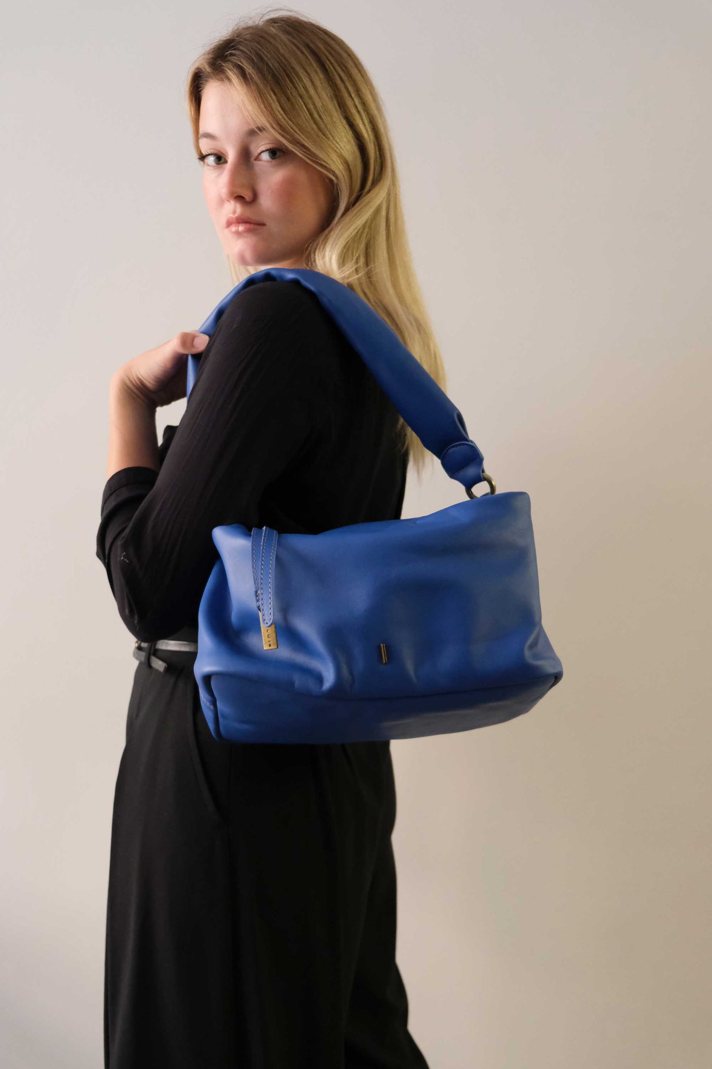 Bobo top handle bag in soft china leather