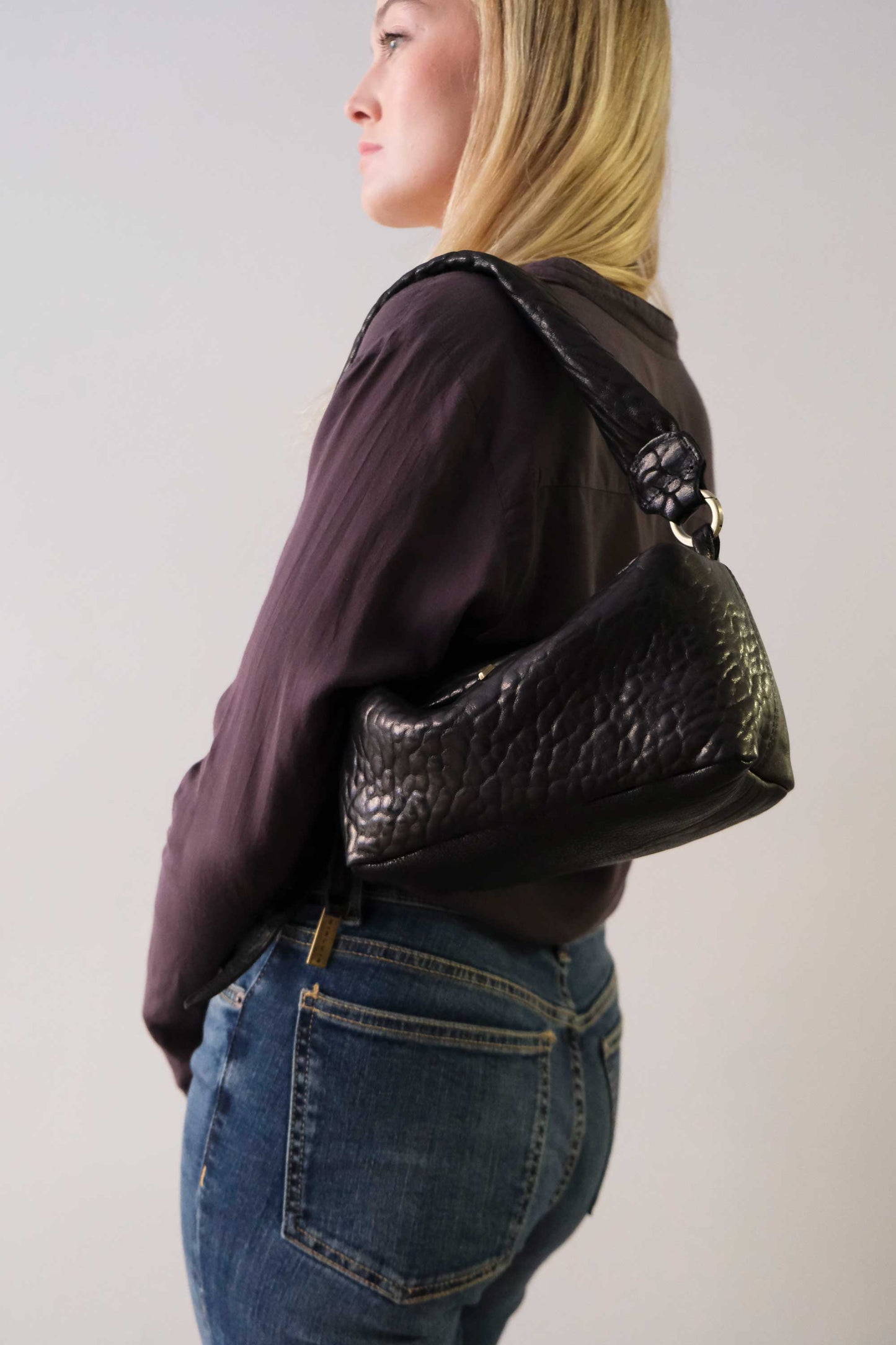 Bobo Mini Torchon top handle bag in mutton vegetable leather
