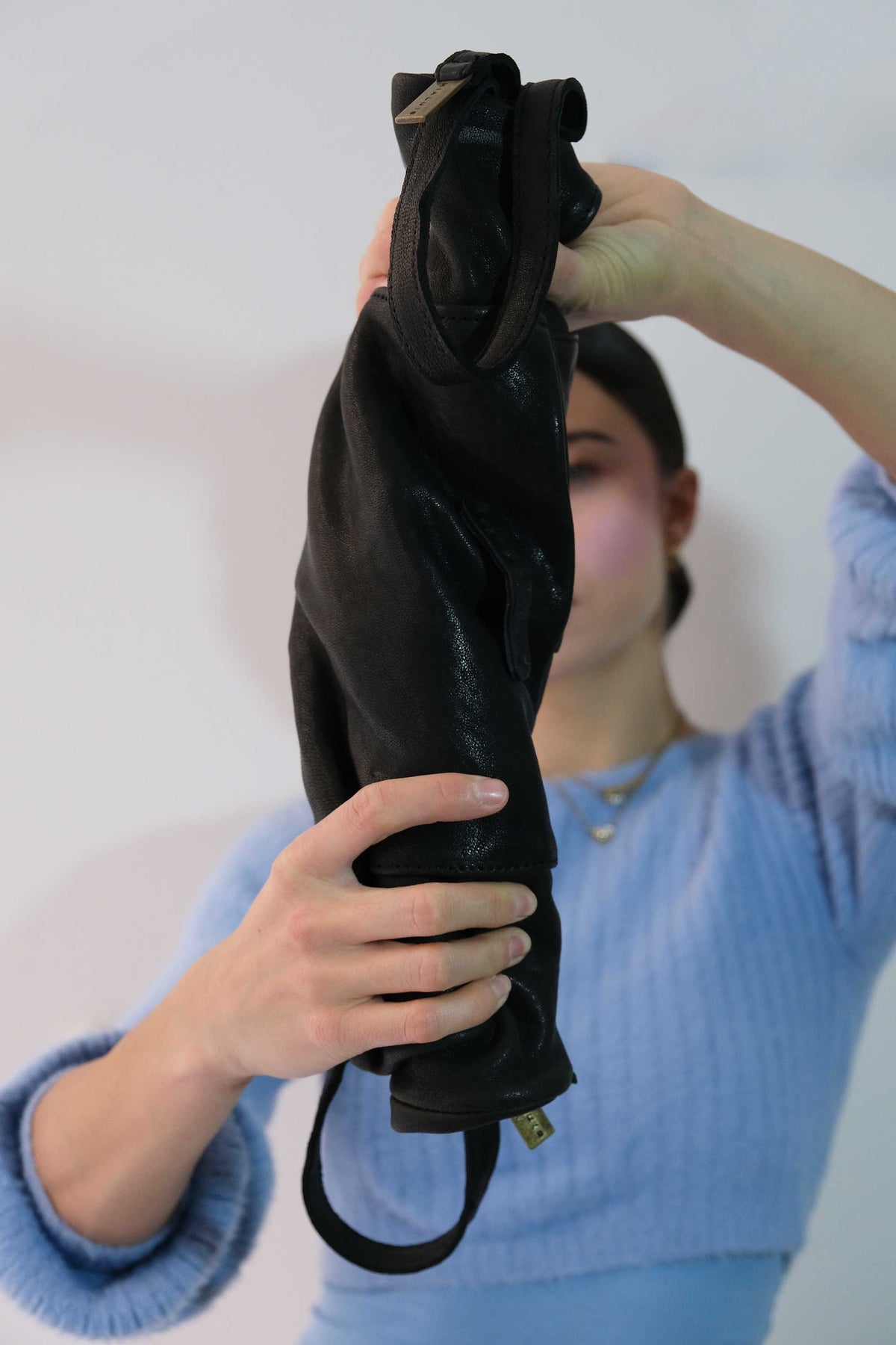 Do saddle bag in black soft washed nappa - Made in Italy -