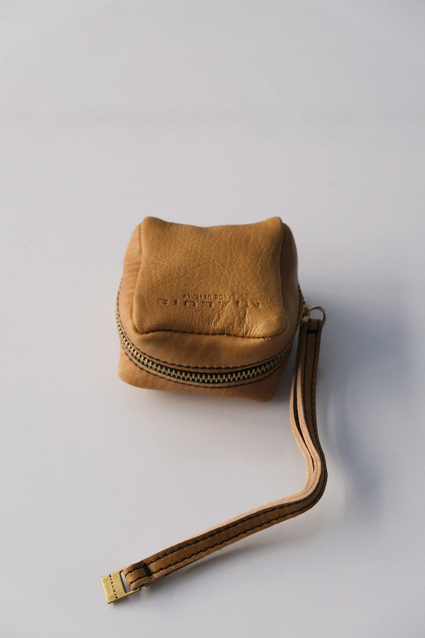 Dream box mini pochette in nappa color natural conciata al vegetale - Made in Italy