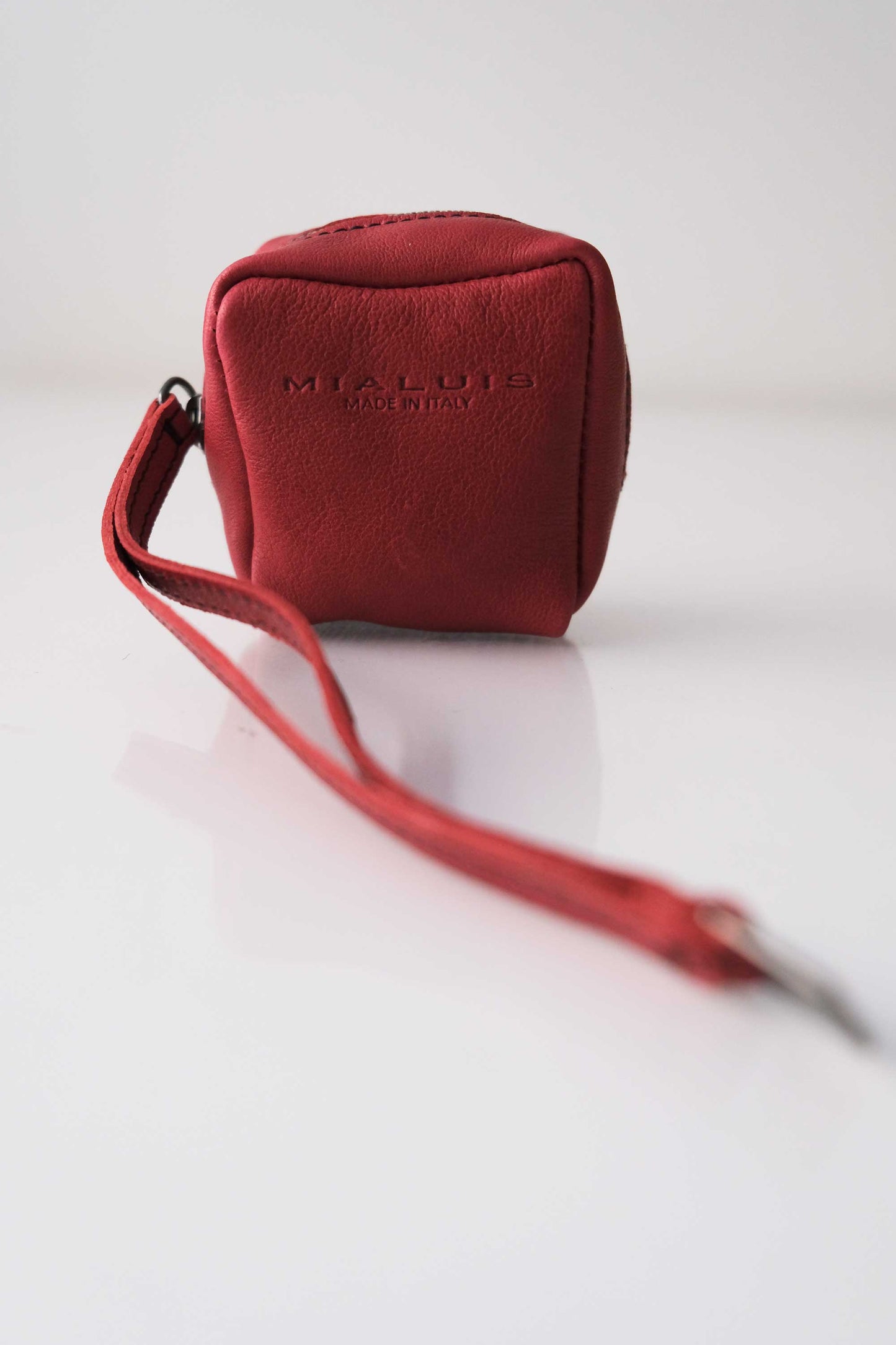 Dream box mini pochette in nappa rossa conciata al vegetale - Made in Italy -