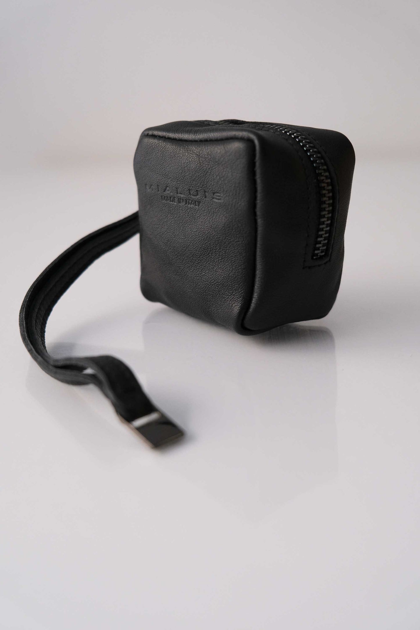 Dream box mini pochette in morbida pelle nera - Made in Italy -