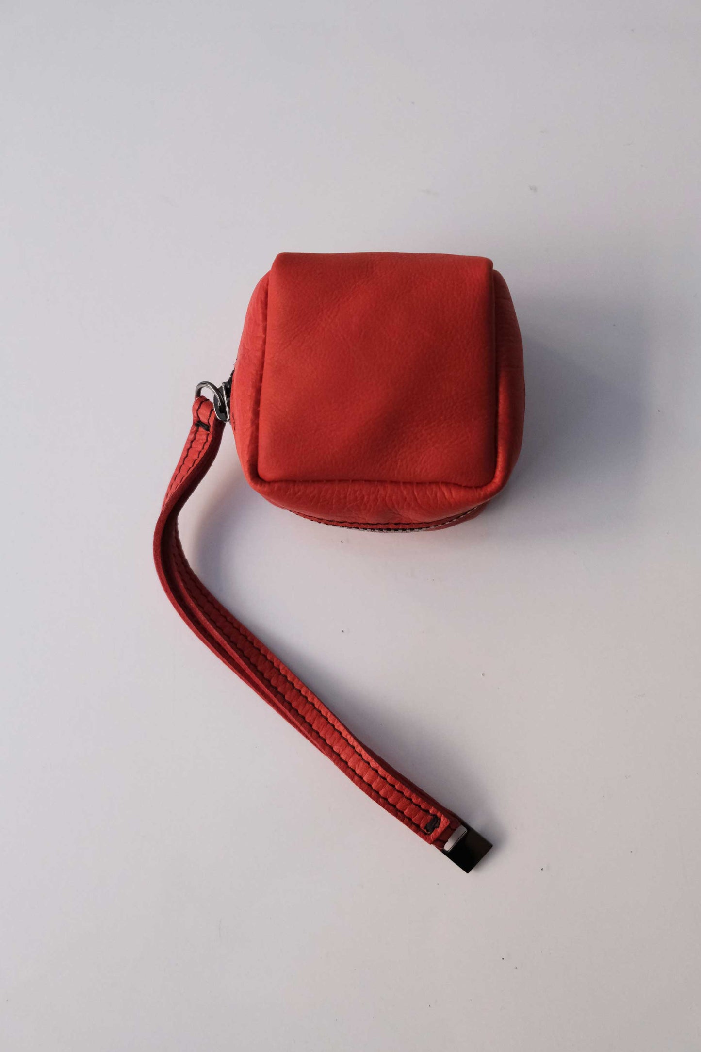 Dream box mini pochette in red soft leather
