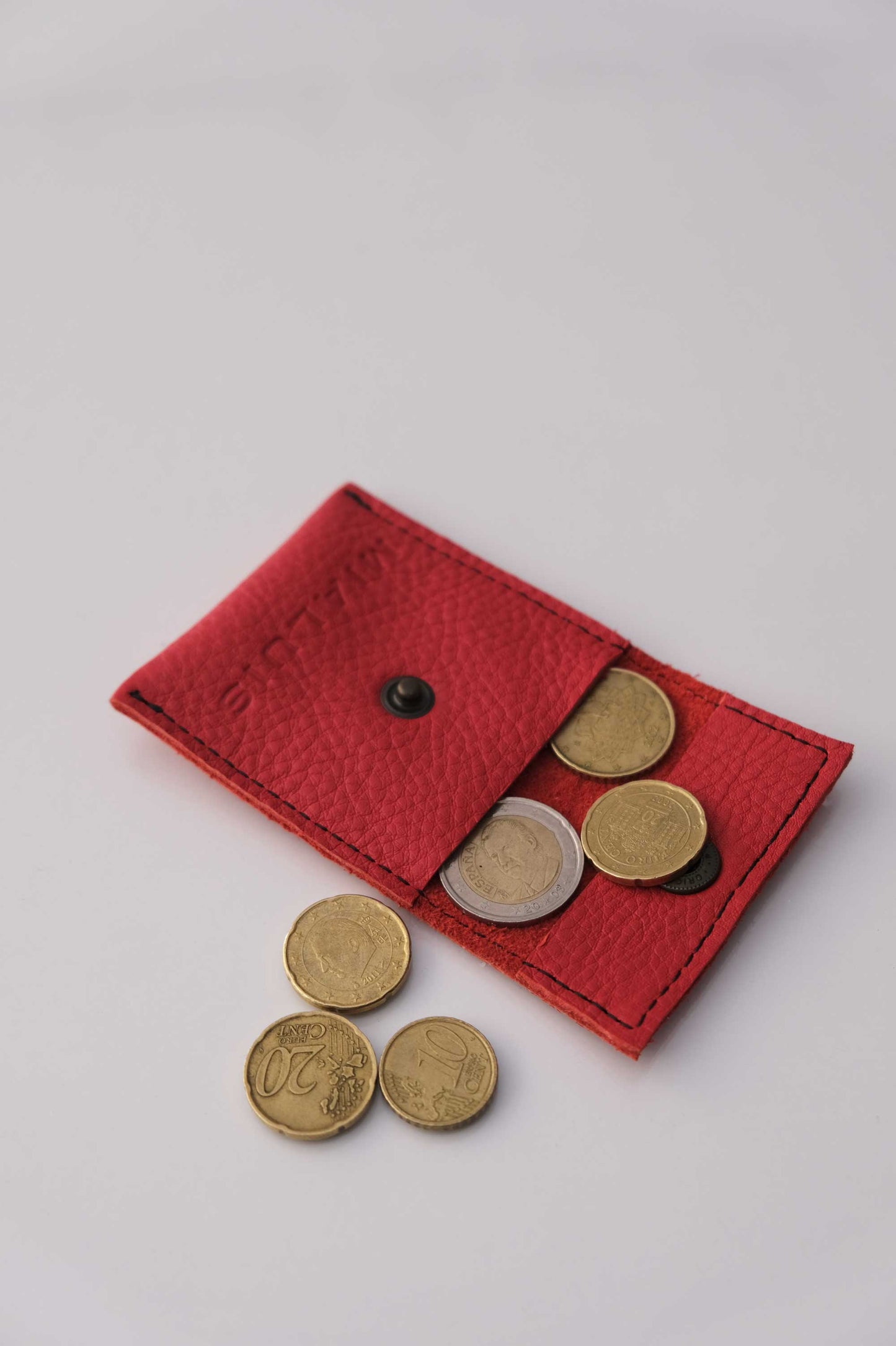 Dream Seed red calf leather coin pouch - Made in Italy -