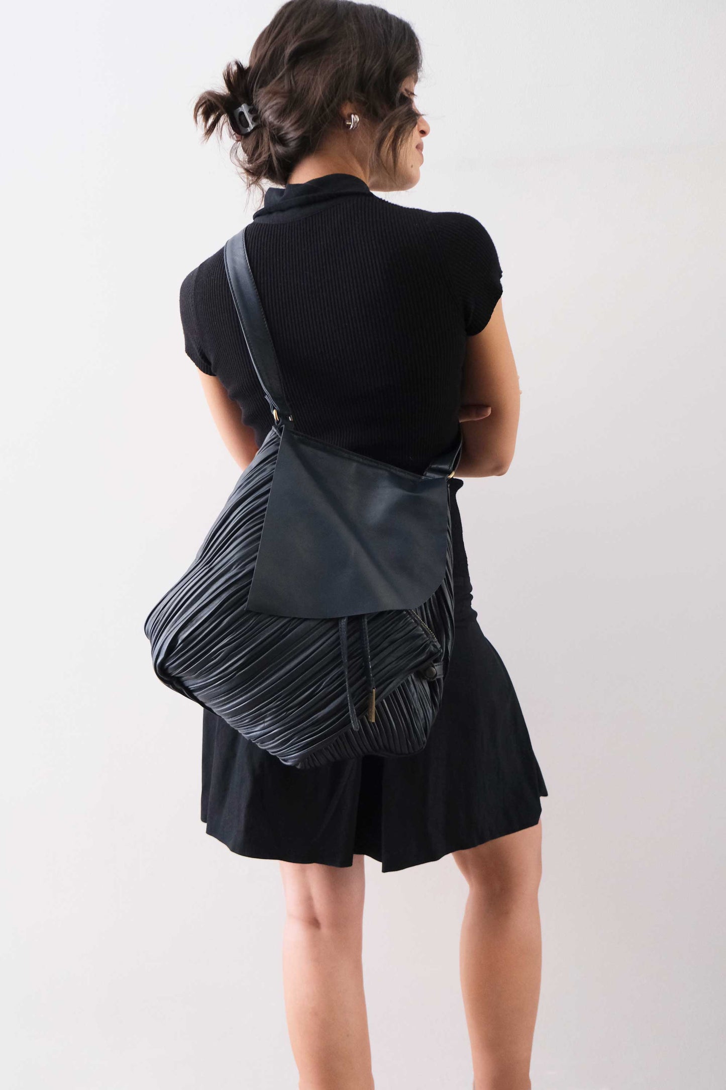 PRE ORDER discount 15%-Gabri tote bag in pleated navy colour nappa leather - use code PREORDER15 - ESTIMATED DELIVERY SEPTEMBER 15- Made in Italy -