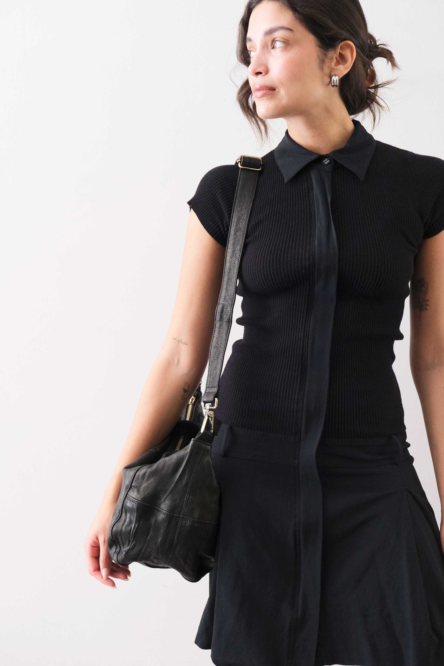 PRE ORDER discount 15%- Marty bag in black soft washed nappa lomè - use code PREORDER15 - ESTIMATED DELIVERY SEPTEMBER 15- Made in Italy -