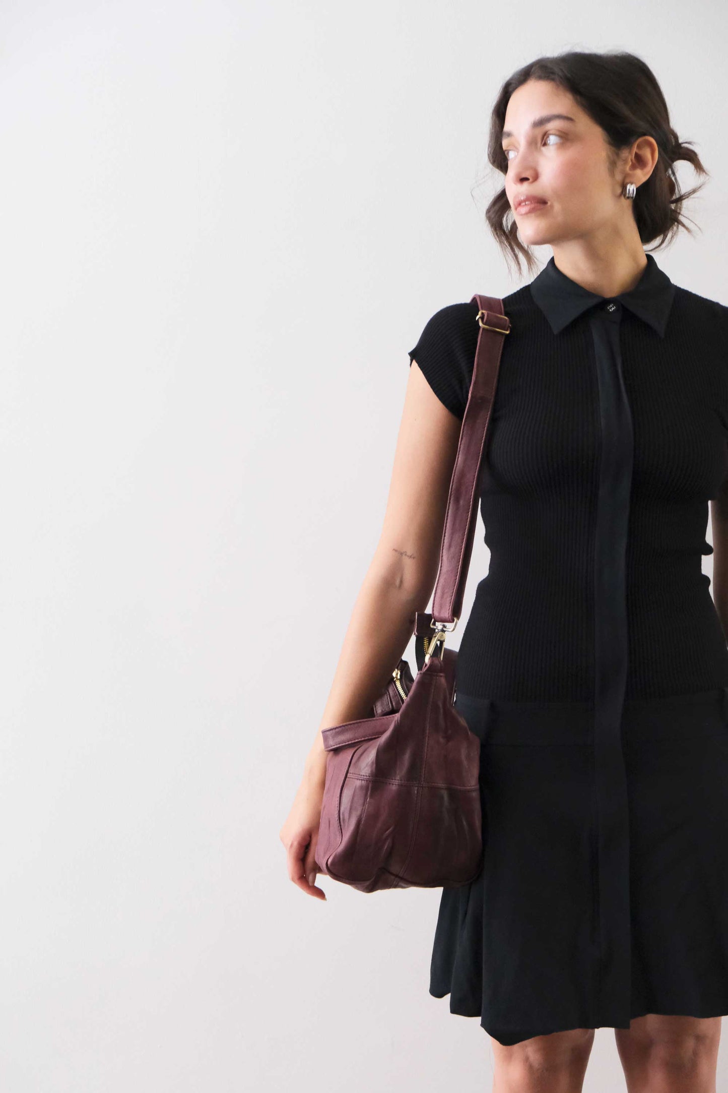 PRE ORDER discount 15%- Marty bag in plum soft washed nappa lome - use code PREORDER15 - ESTIMATED DELIVERY SEPTEMBER 15- Made in Italy -