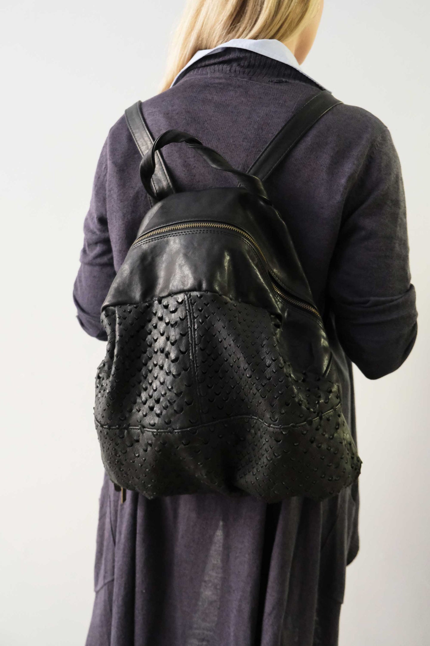Nerina backpack in perforated nappa - Made in Italy -
