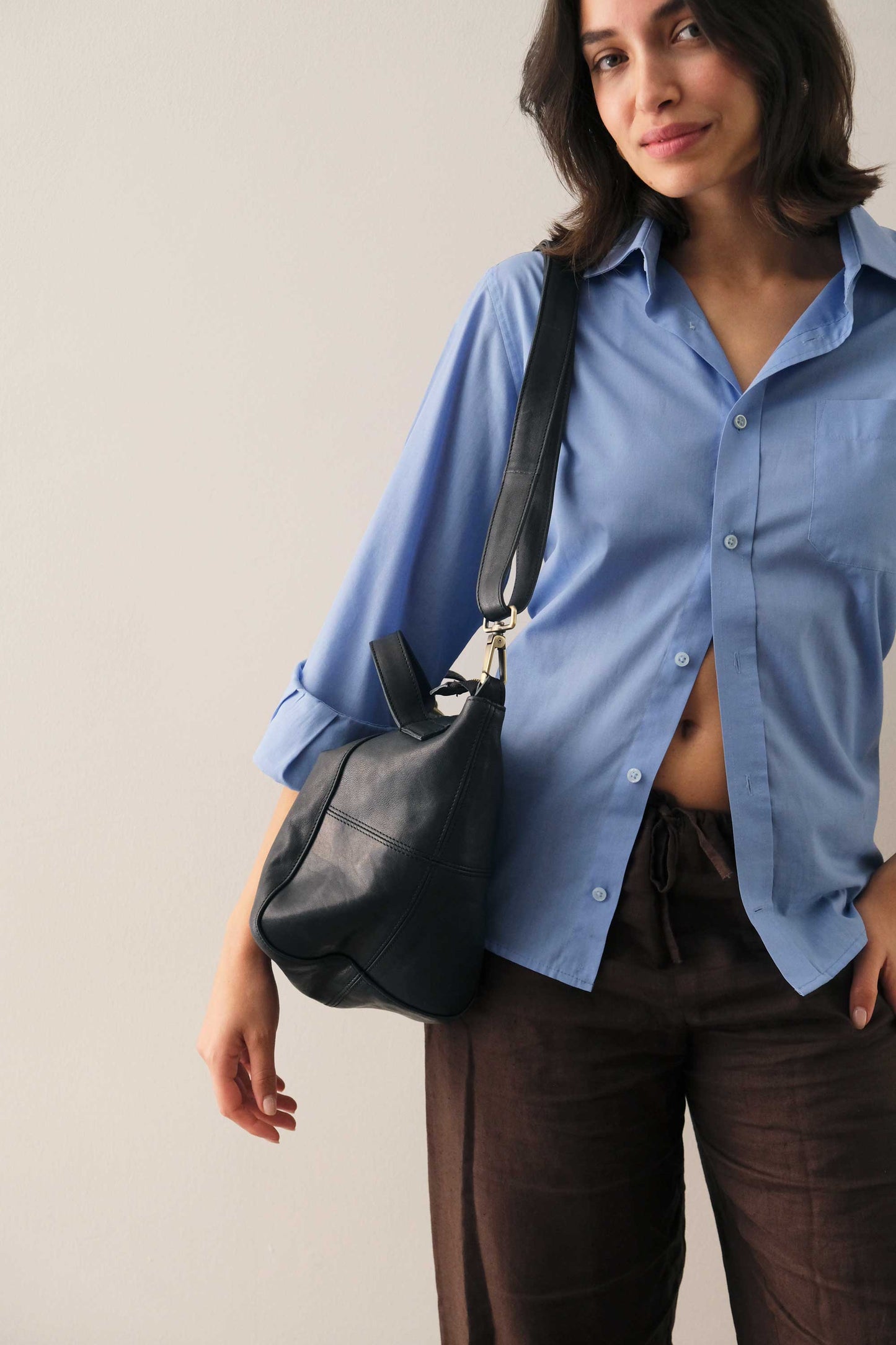 PRE ORDER discount 15%- Marty bag in navy soft nappa  - use code PREORDER15 - DELIVERY IS ESTIMATED WITHIN APPROXIMATELY 30 DAYS FROM THE ORDER DATE- Made in Italy -