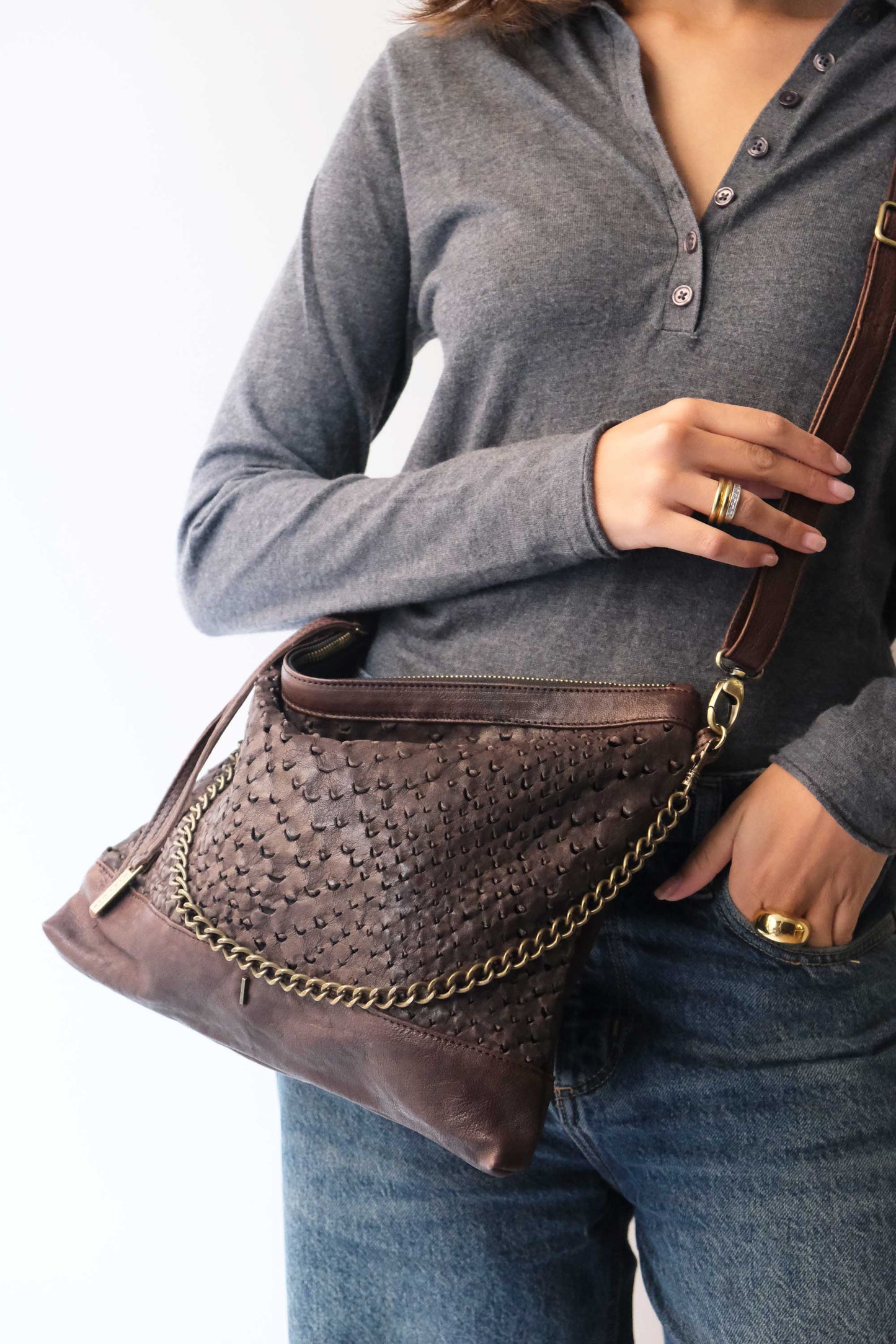 PRE ORDER discount 15%-Zoe in brown perforated nappa leather - use code PREORDER15 - ESTIMATED DELIVERY SEPTEMBER 15- Made in Italy -
