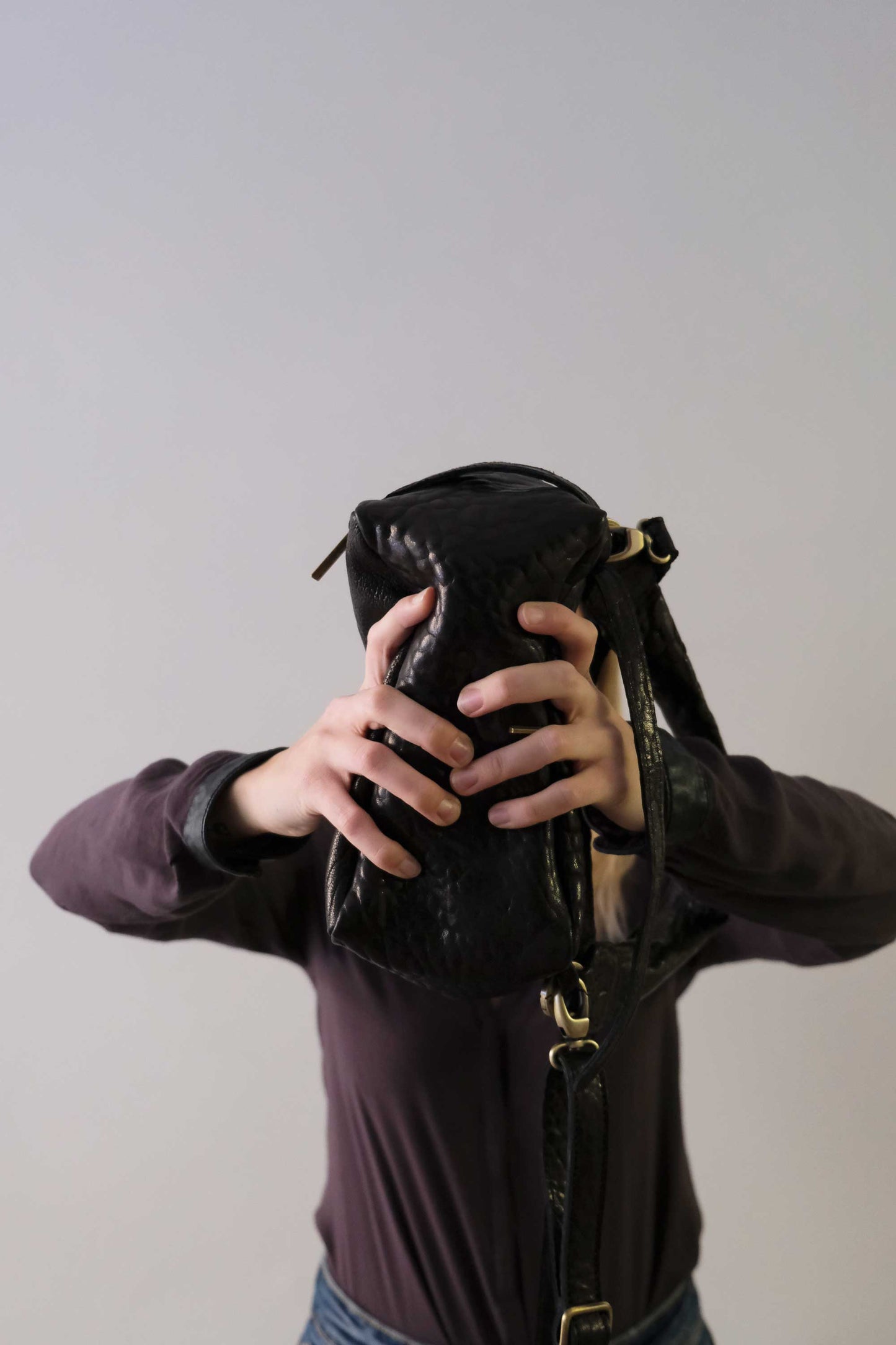 Bobo Mini Torchon top handle bag in mutton vegetable leather