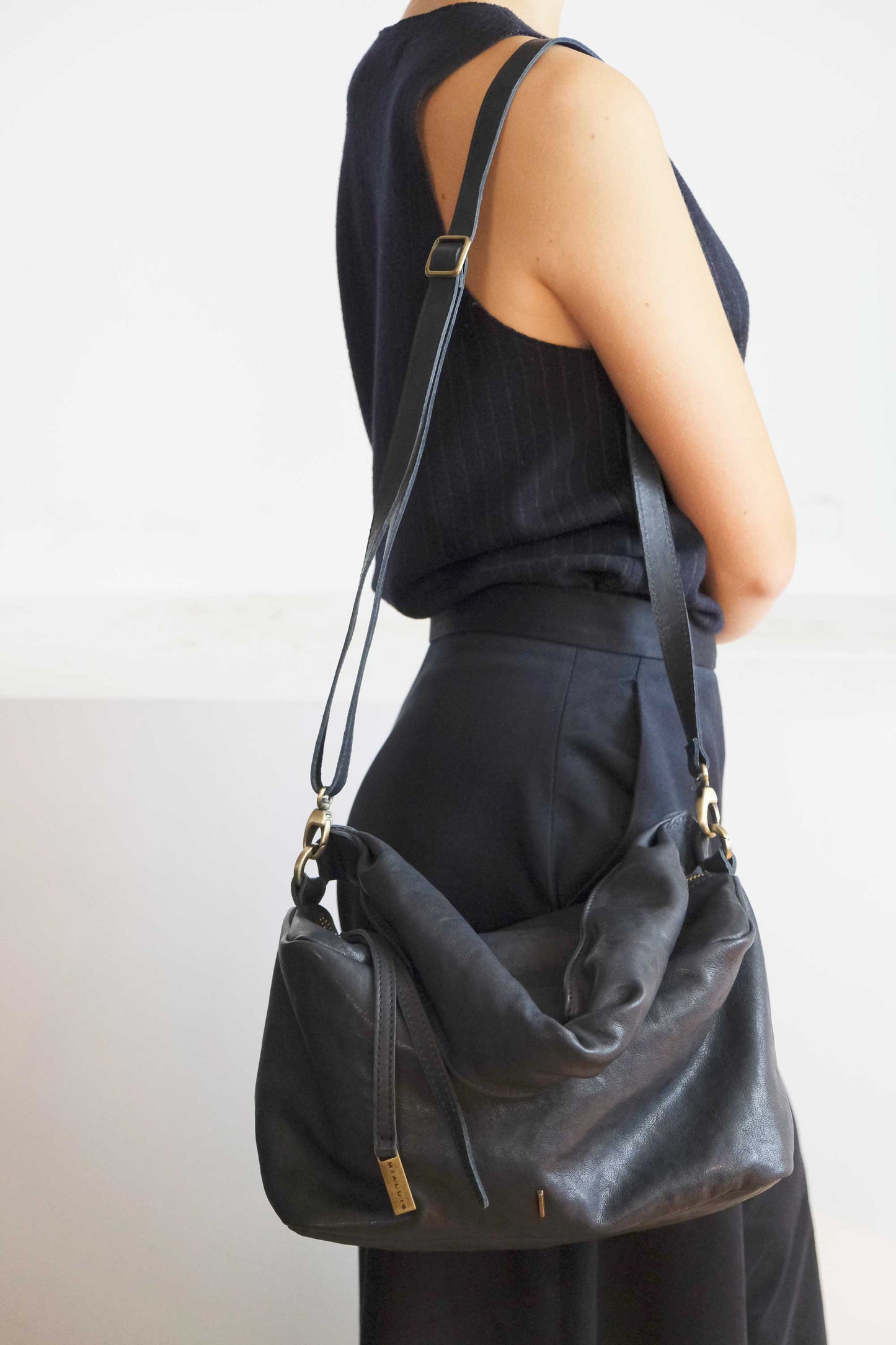 Bobo Torchon top handle bag in vegetable nappa leather