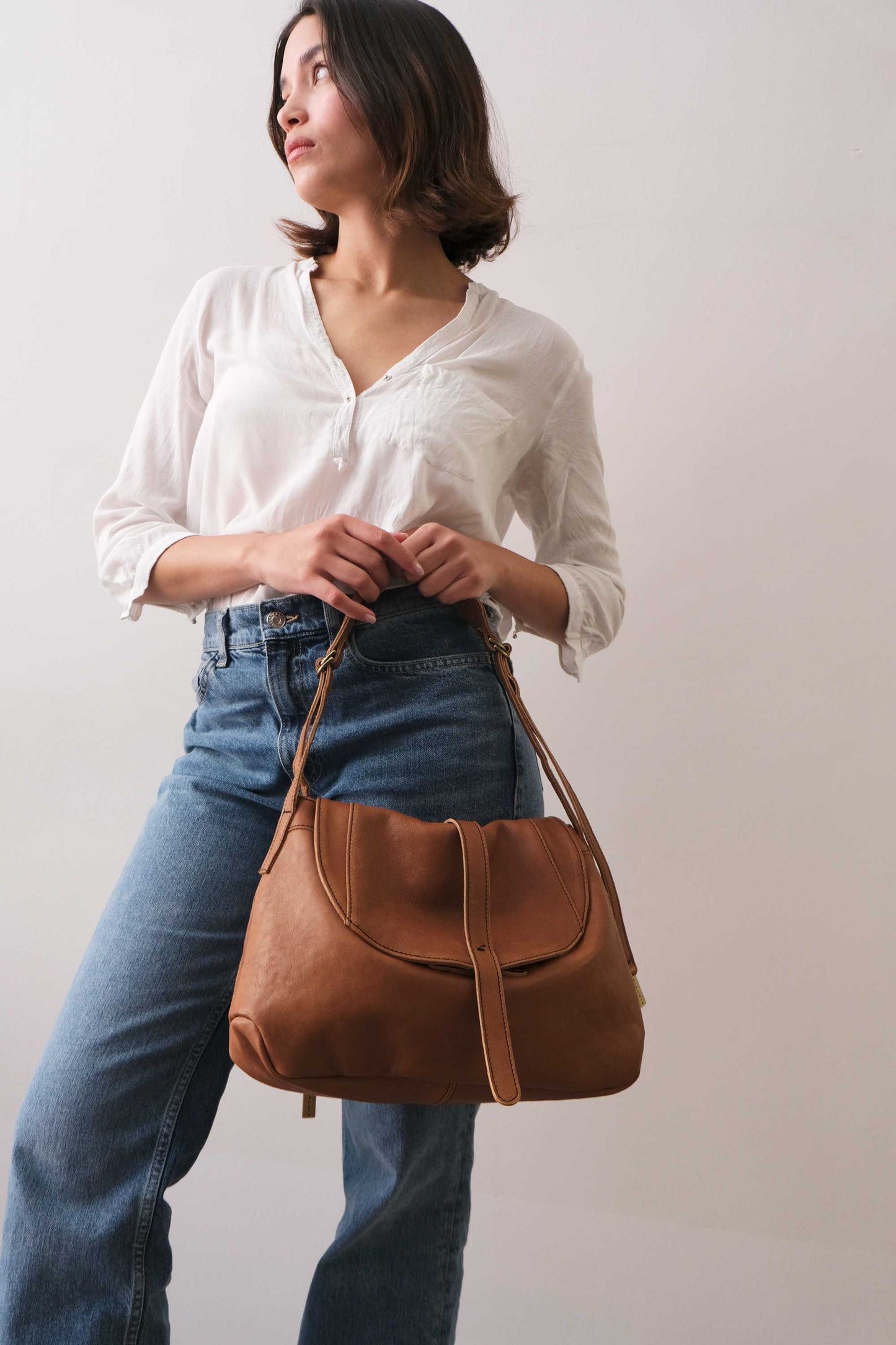 PRE ORDER discount 15%-Do saddle bag in cognac soft nappa - use code PREORDER15 - ESTIMATED DELIVERY SEPTEMBER 15- Made in Italy -