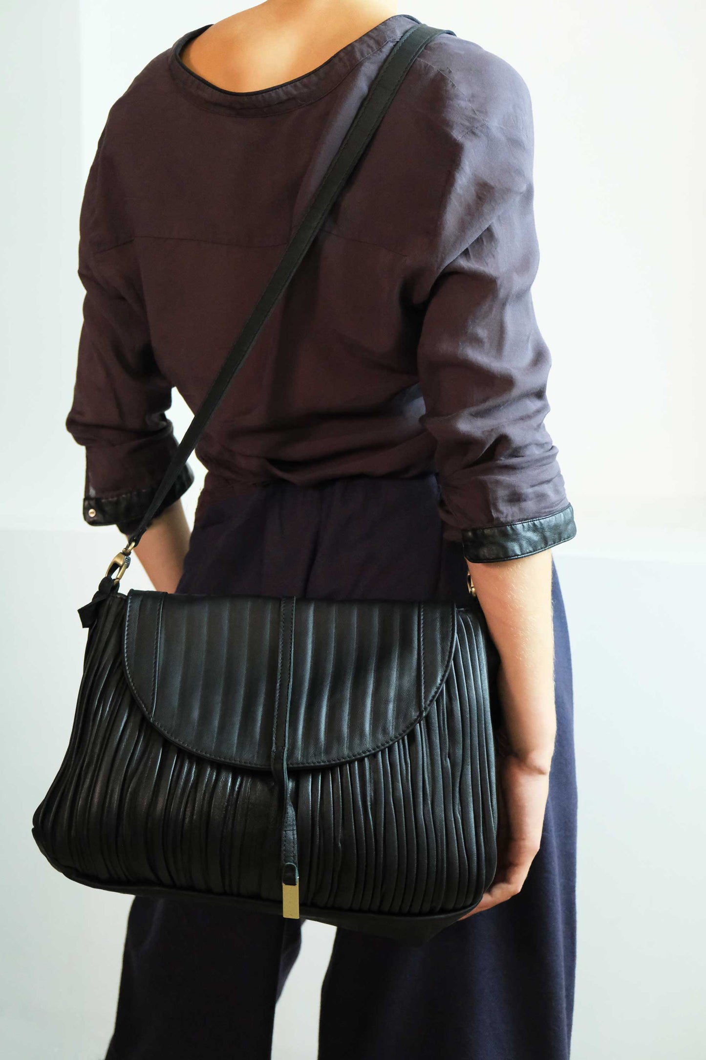 Do Torchon saddle bag in pleated leather