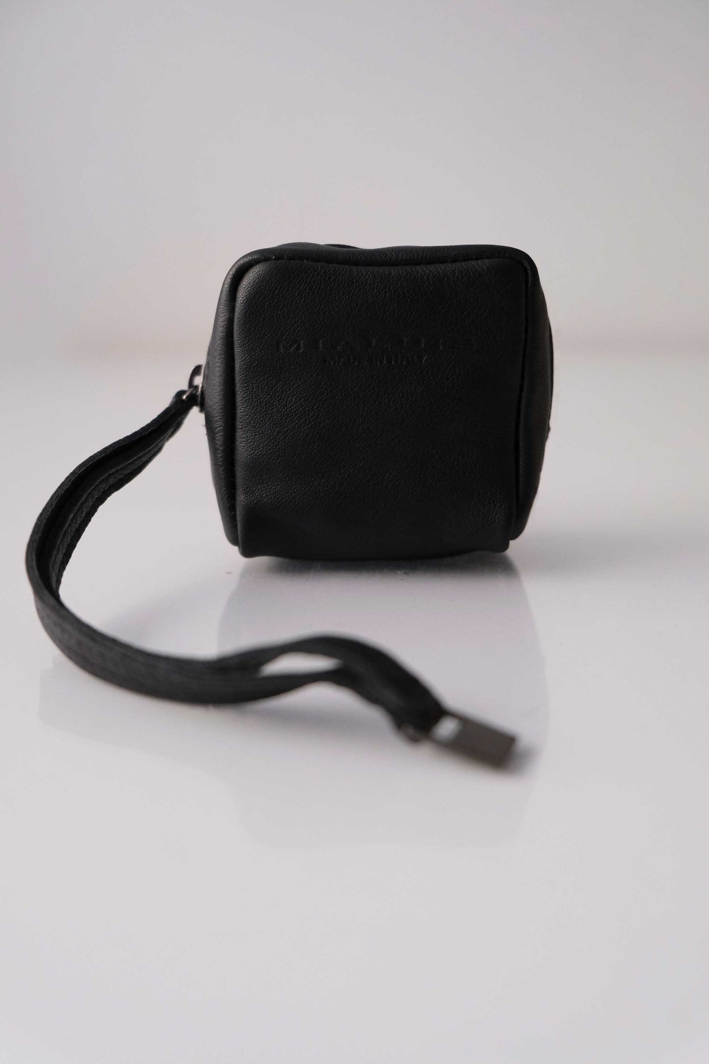 Dream box mini pochette in morbida pelle nera - Made in Italy -