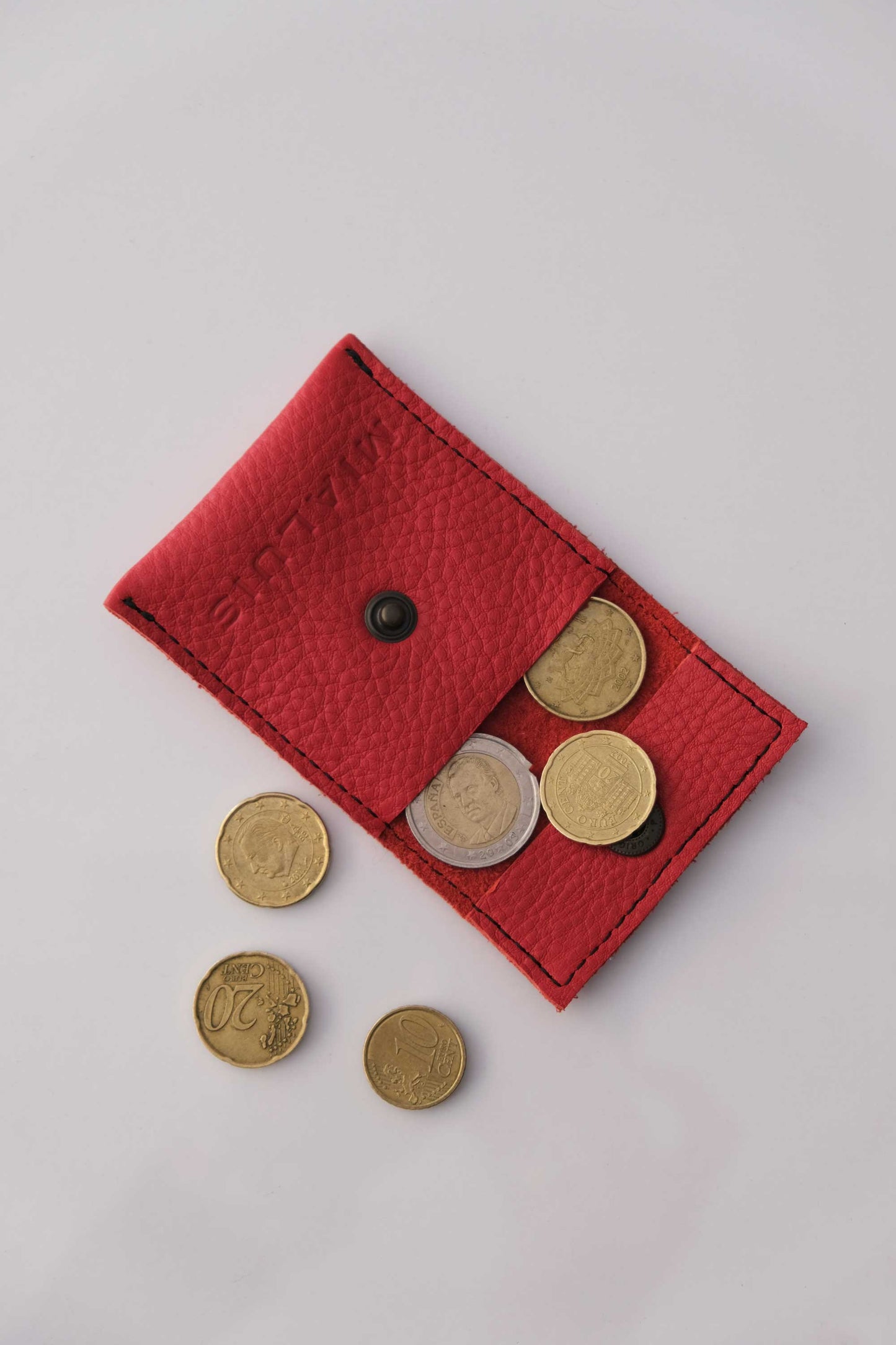 Dream Seed red calf leather coin pouch - Made in Italy -