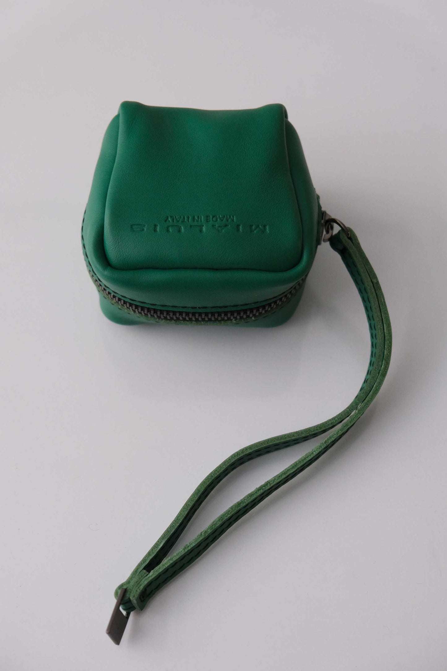 Dream box mini pochette in morbida pelle smeraldo - Made in Italy -