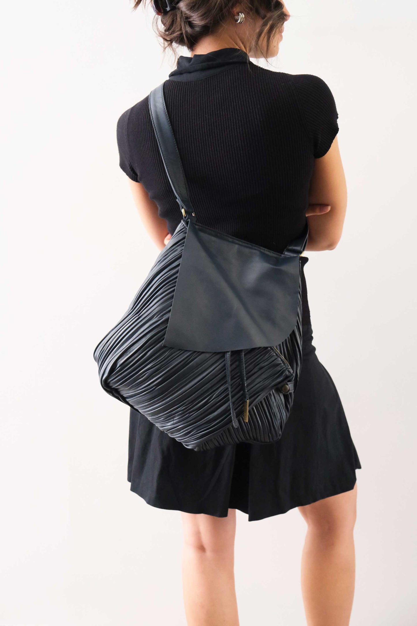 PRE ORDER discount 15%-Gabri tote bag in pleated navy colour nappa leather - use code PREORDER15 - ESTIMATED DELIVERY SEPTEMBER 15- Made in Italy -