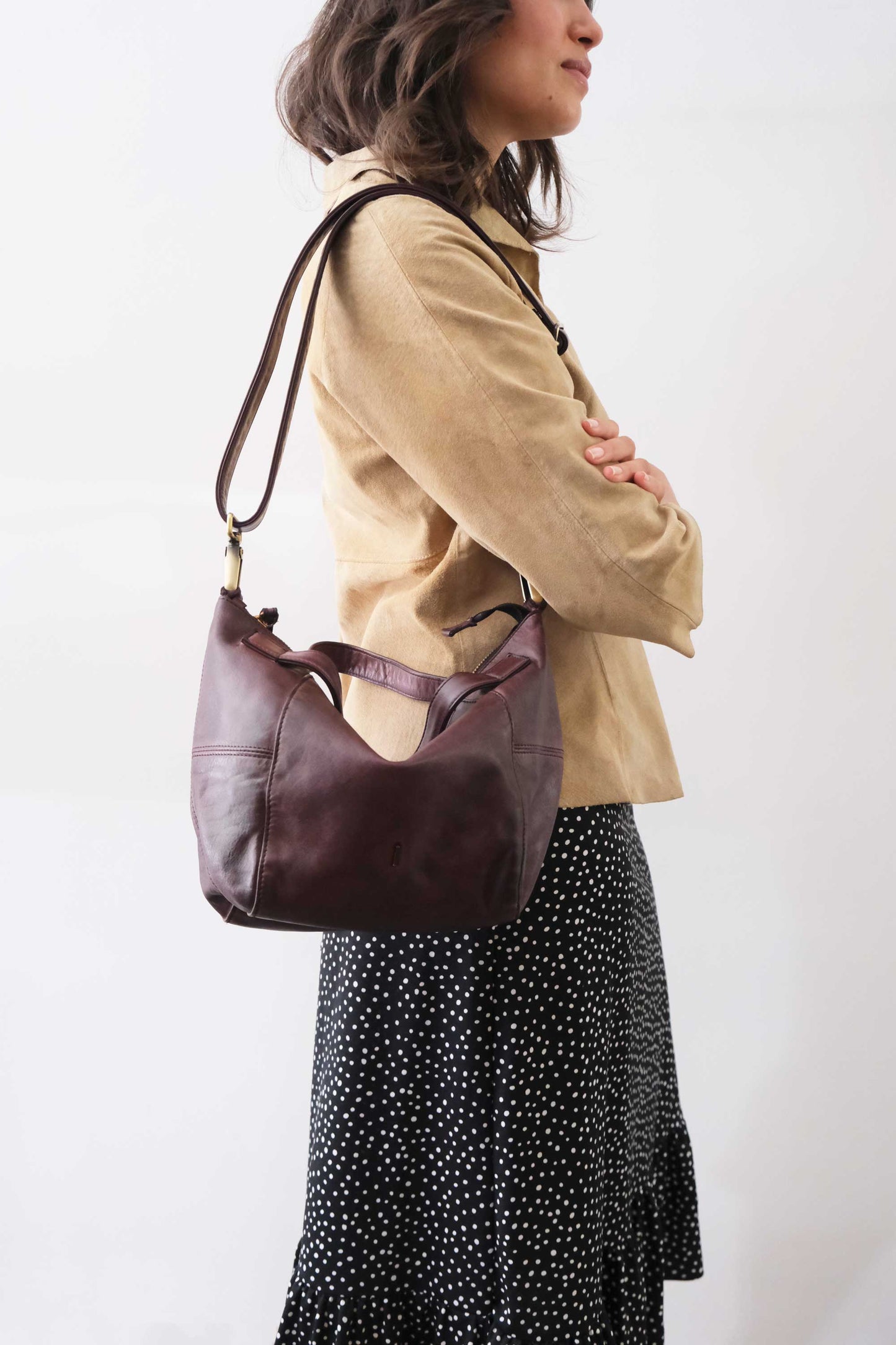 PRE ORDER discount 15%-Marty bag in plum turner calf soft leather - use code PREORDER15 - ESTIMATED DELIVERY SEPTEMBER 15- Made in Italy -