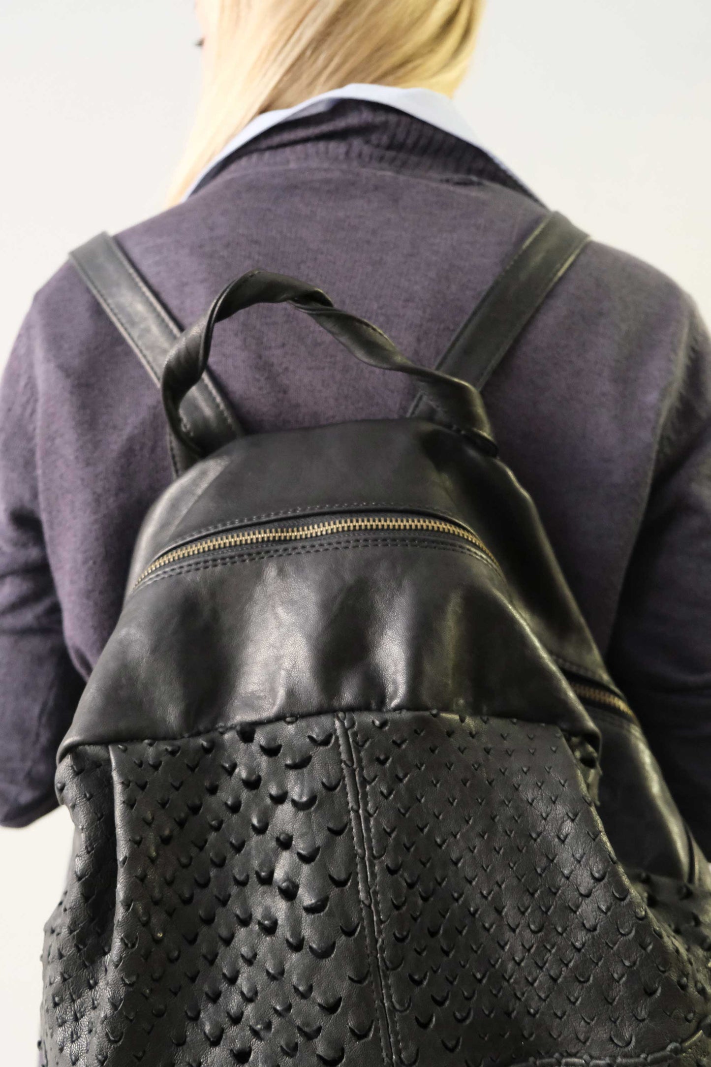 Nerina backpack in perforated nappa - Made in Italy -