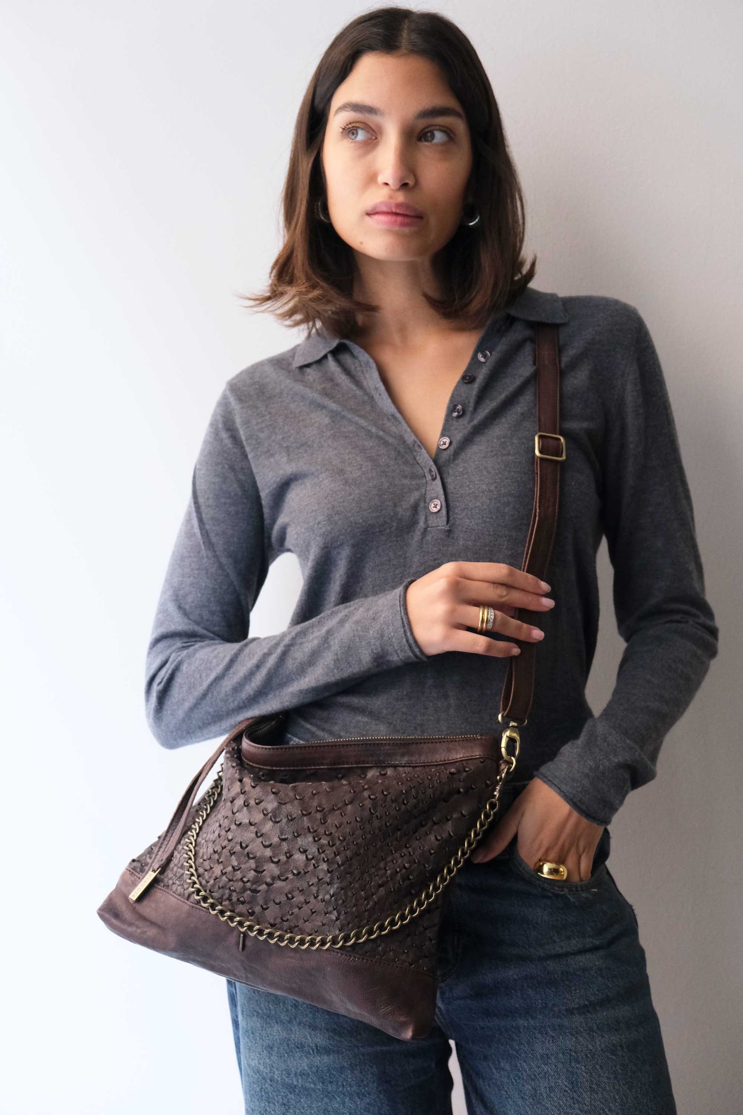 PRE ORDER discount 15%-Zoe in brown perforated nappa leather - use code PREORDER15 - ESTIMATED DELIVERY SEPTEMBER 15- Made in Italy -