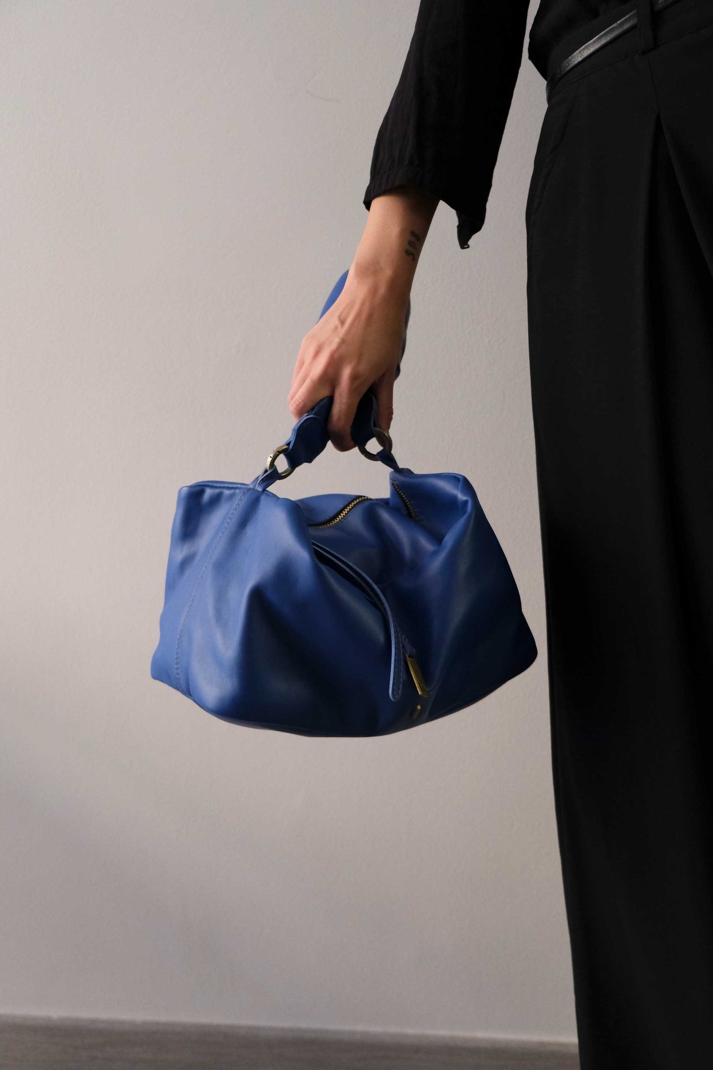 Bobo top handle bag in soft china leather