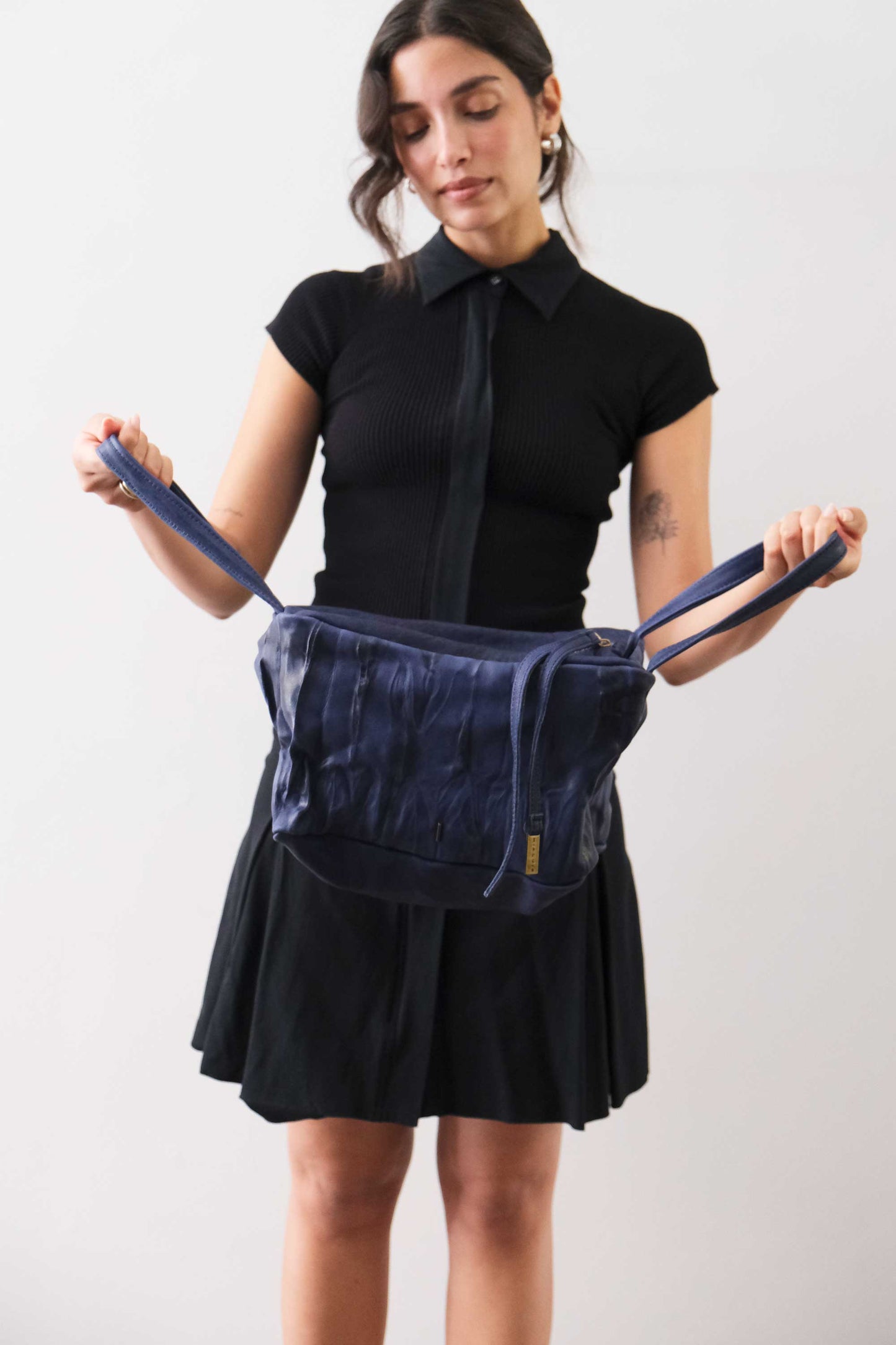 PRE ORDER discount 15%-Bobo top handle bag in cobalto nappa lomè soft leather - use code PREORDER15 - ESTIMATED DELIVERY SEPTEMBER 15- Made in Italy -