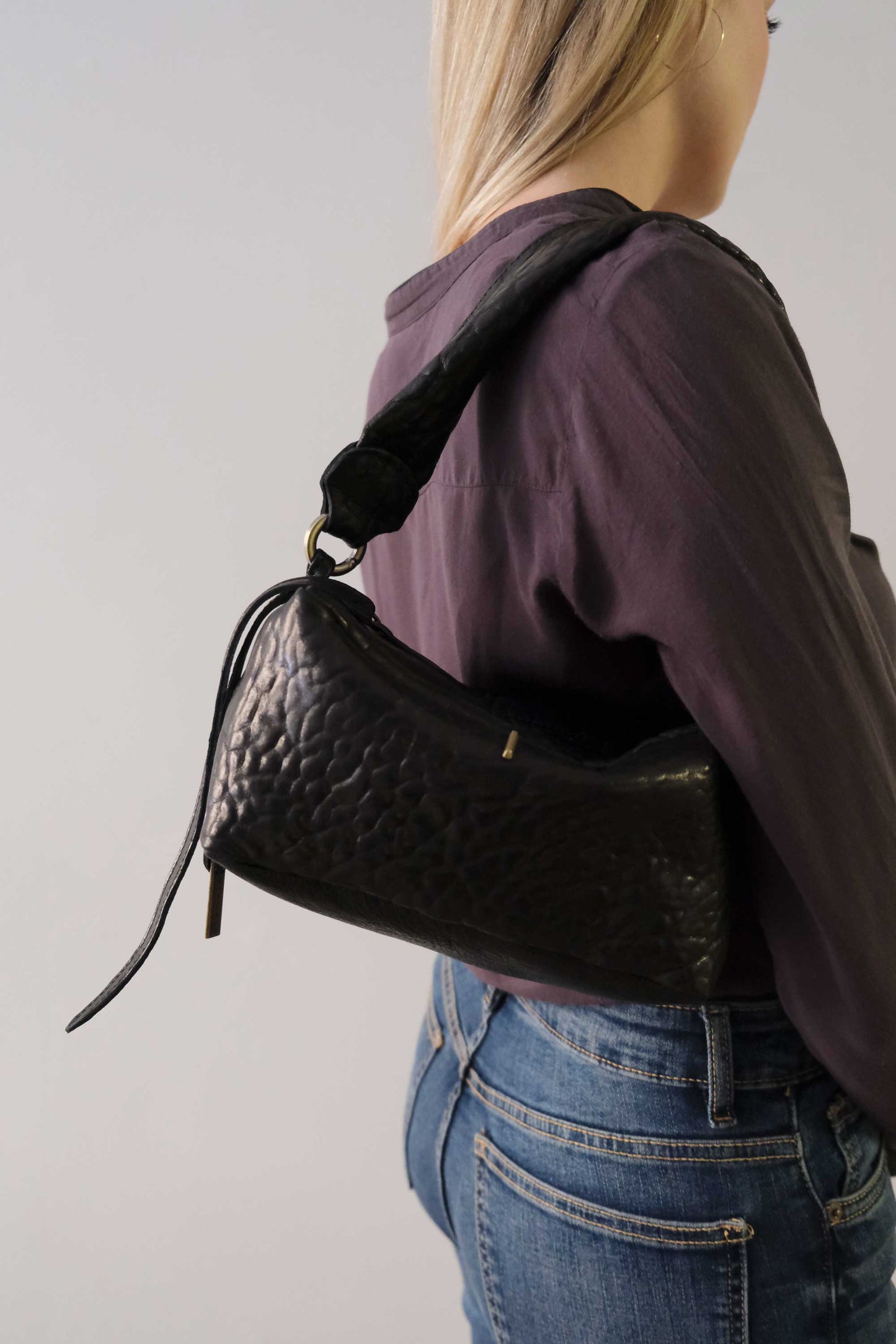 Bobo Mini Torchon top handle bag in mutton vegetable leather